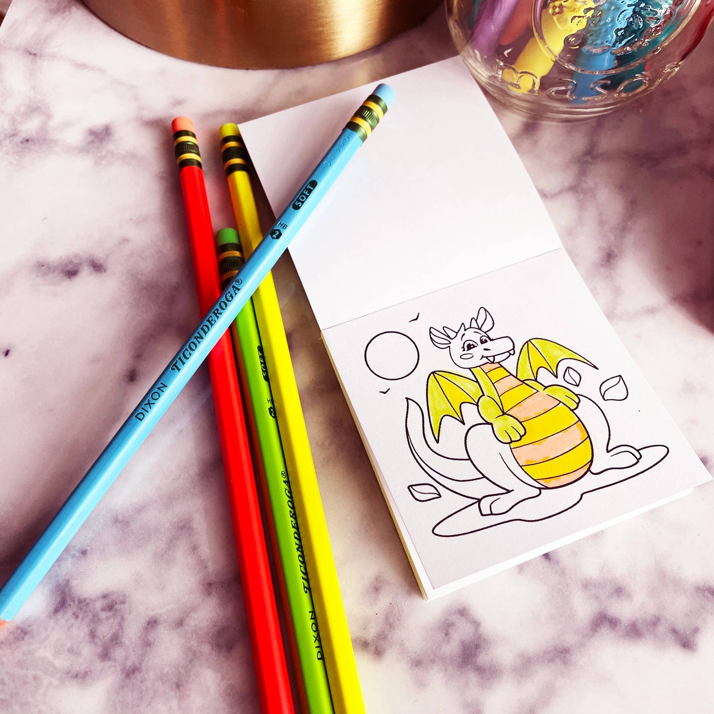 Dinos Dragons Diggers and Dogs Mini Coloring Book