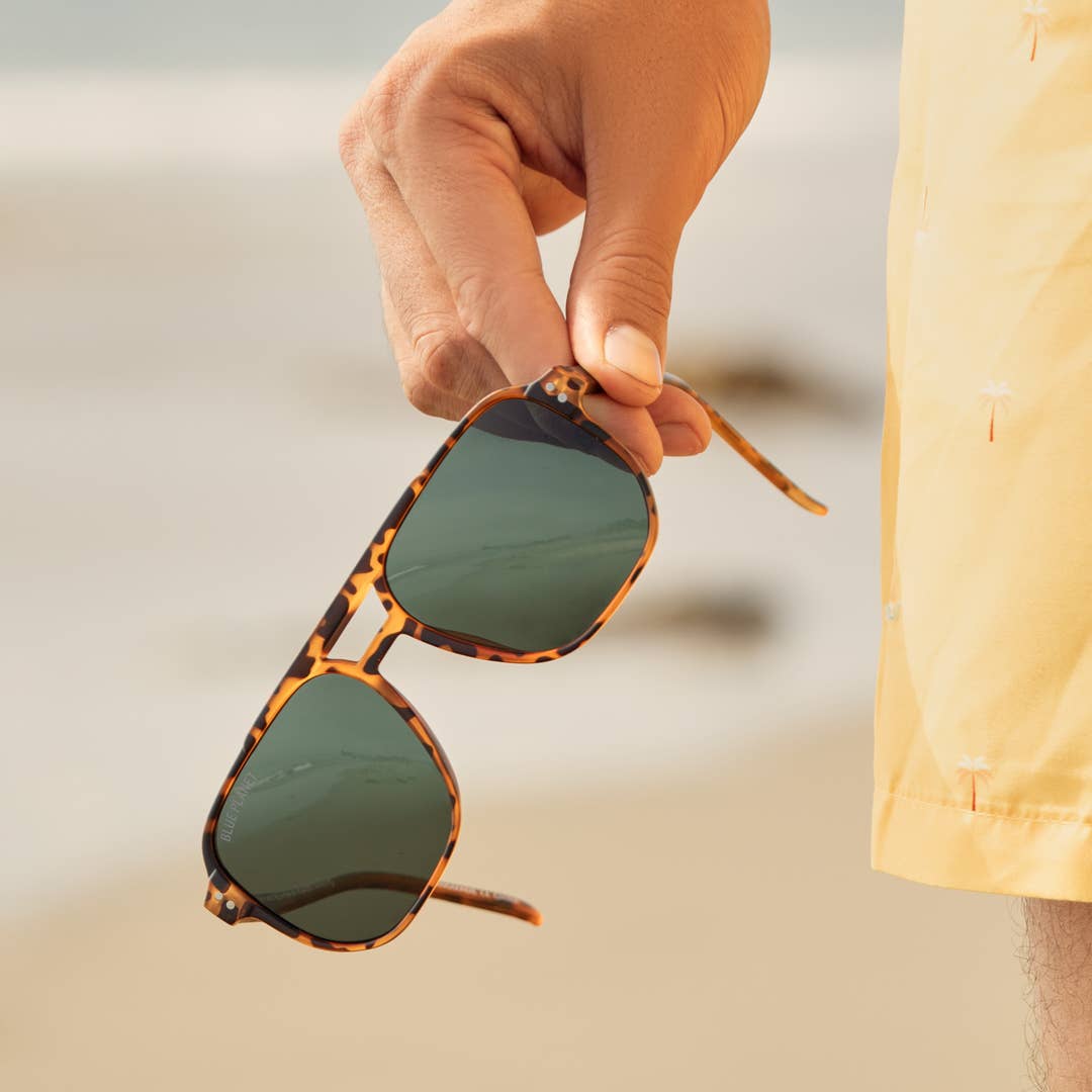 Pedro - Honey Tortoise / Grey-Green Polarized Lens - Blue Planet Eco-Eyewear