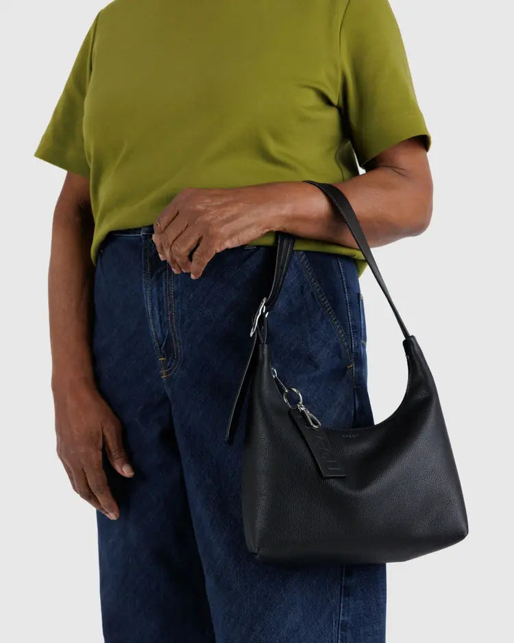Mini Recycled Leather Shoulder Bag - Baggu