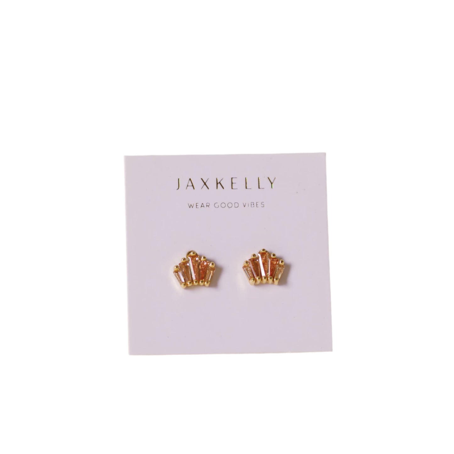 Baguette Crown Earrings - Champagne - JaxKelly