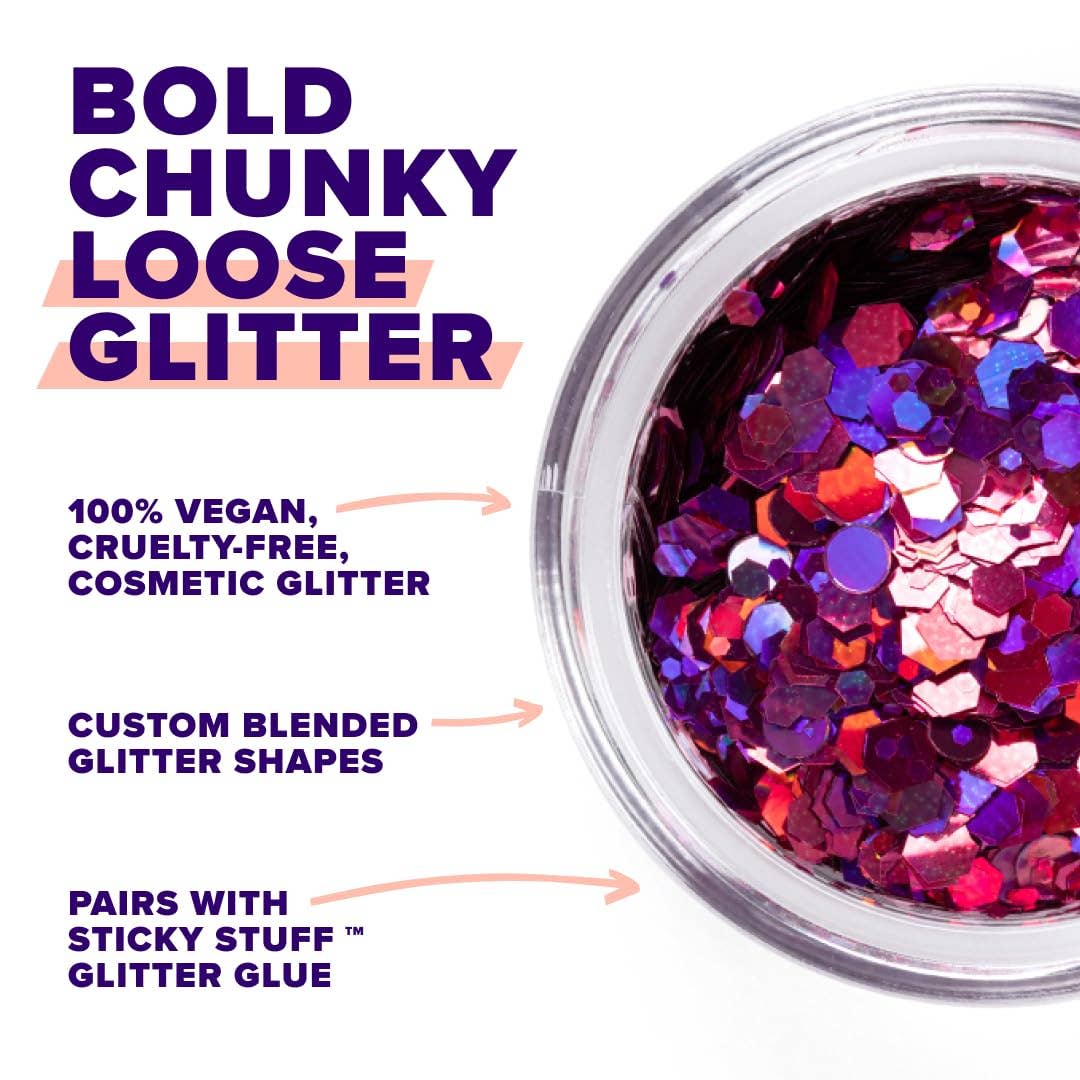 Macro Glitter | Fuschia-Zinnia | ChunkyGlitter | BodyGlitter - Unicorn Snot