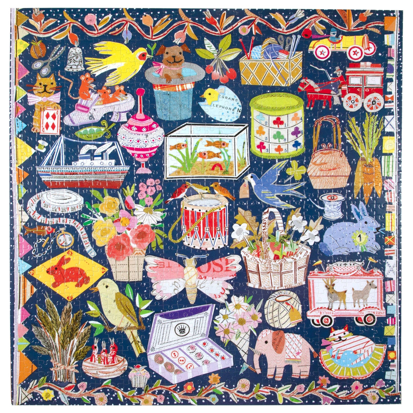 eeBoo - The Cat & The Yarn 1000 Sq Puzzle