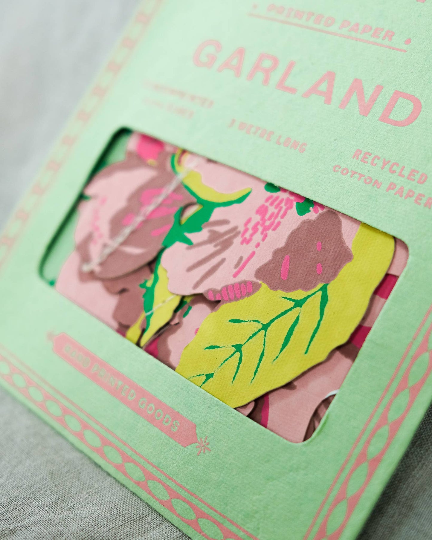 Blossom Sewn Garland - Screen Printed by Hand