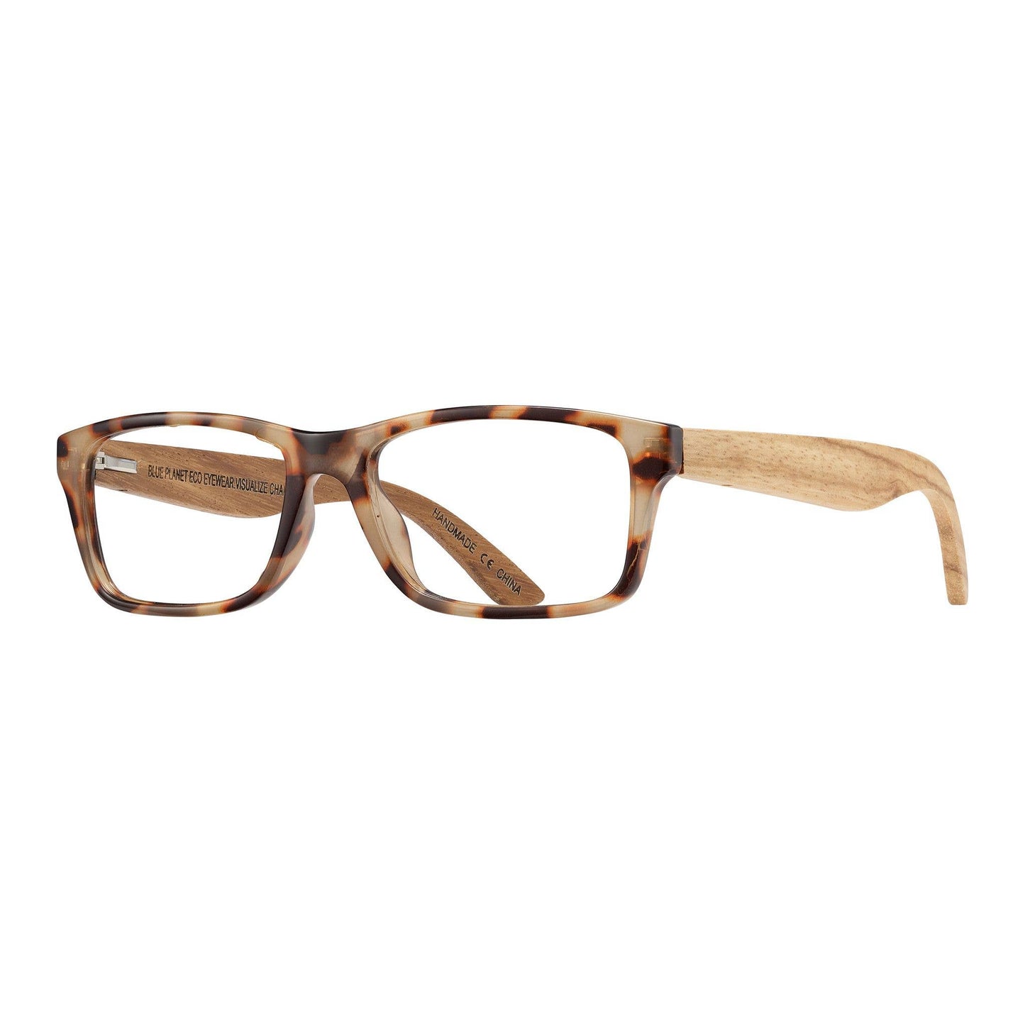 Avalon - Ivory Tortoise / Walnut Wood + Blue Light Blue Planet Eco-Eyewear