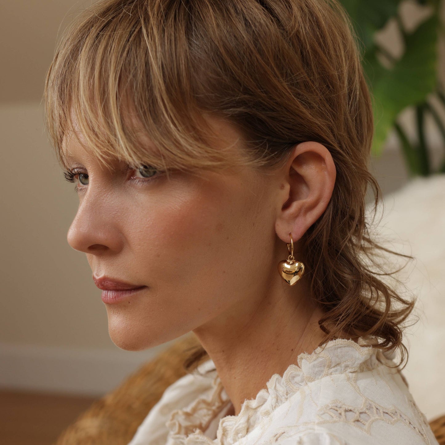 Puffed Heart Hoops - Amano Studio