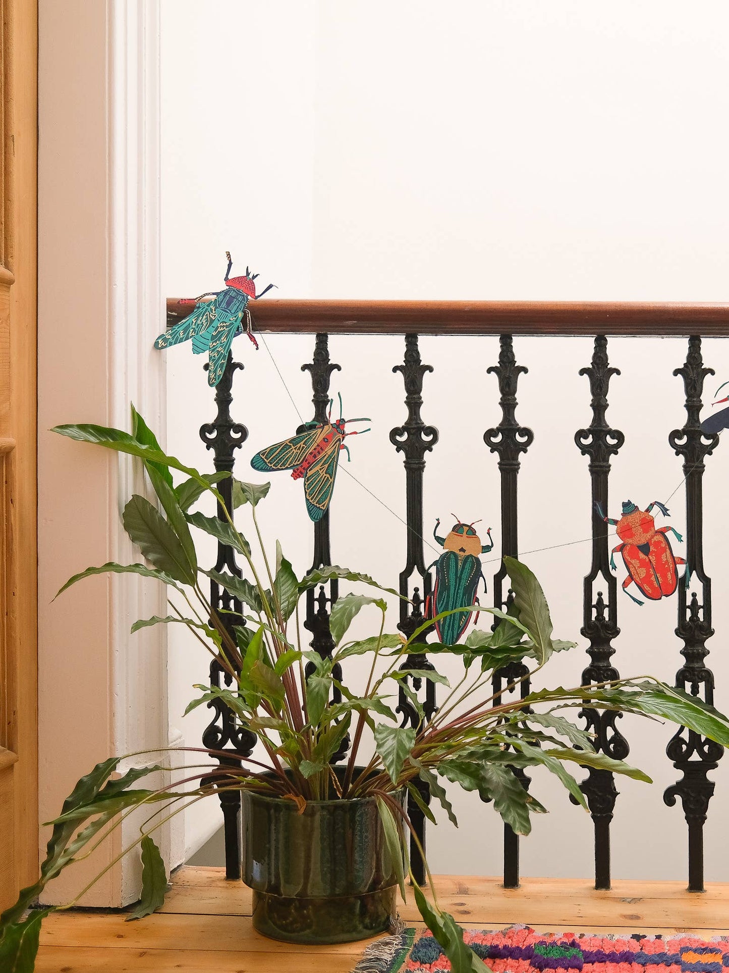 Insects Sewn Garland - Screen Printed by Hand