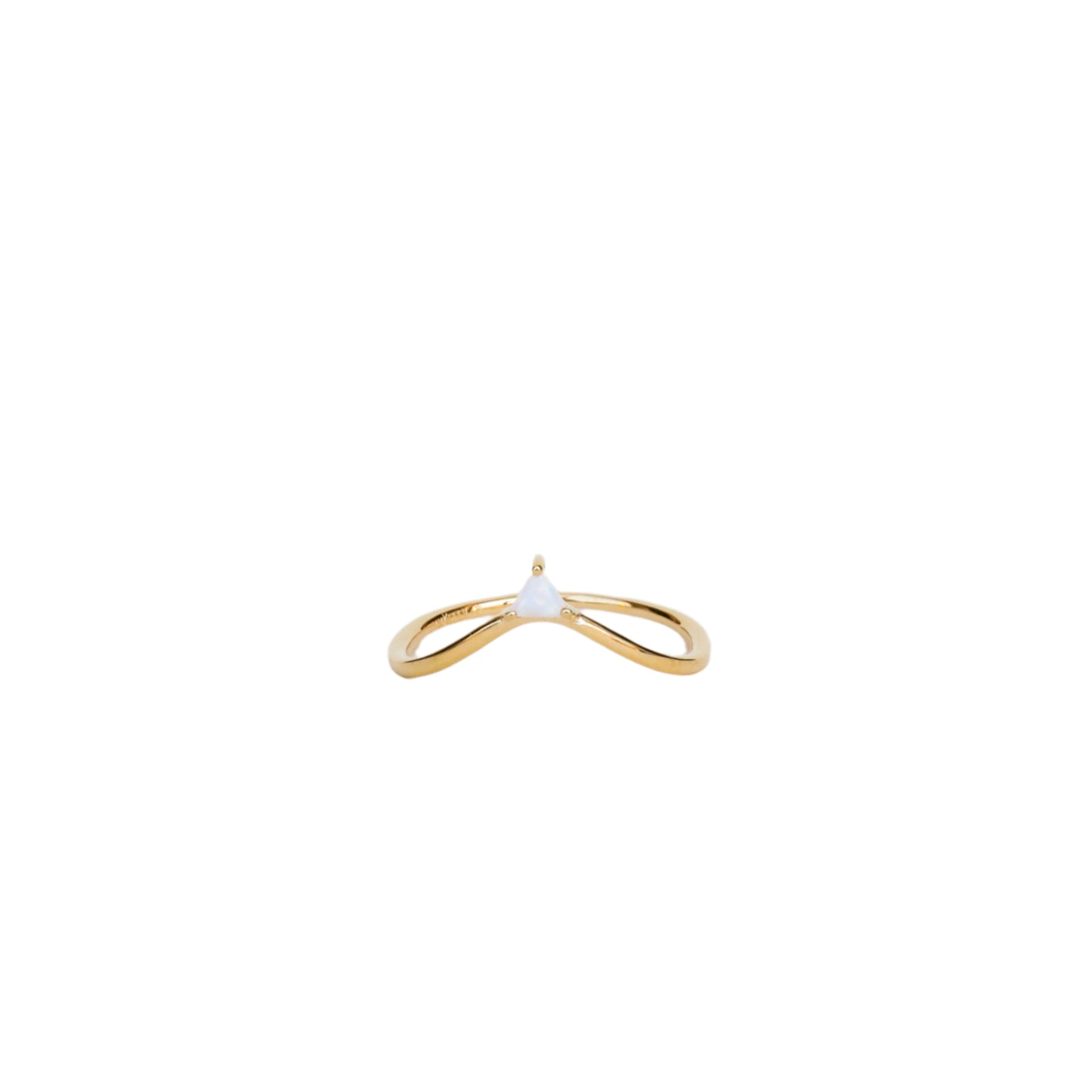 Arched Triangle Ring - White Opal