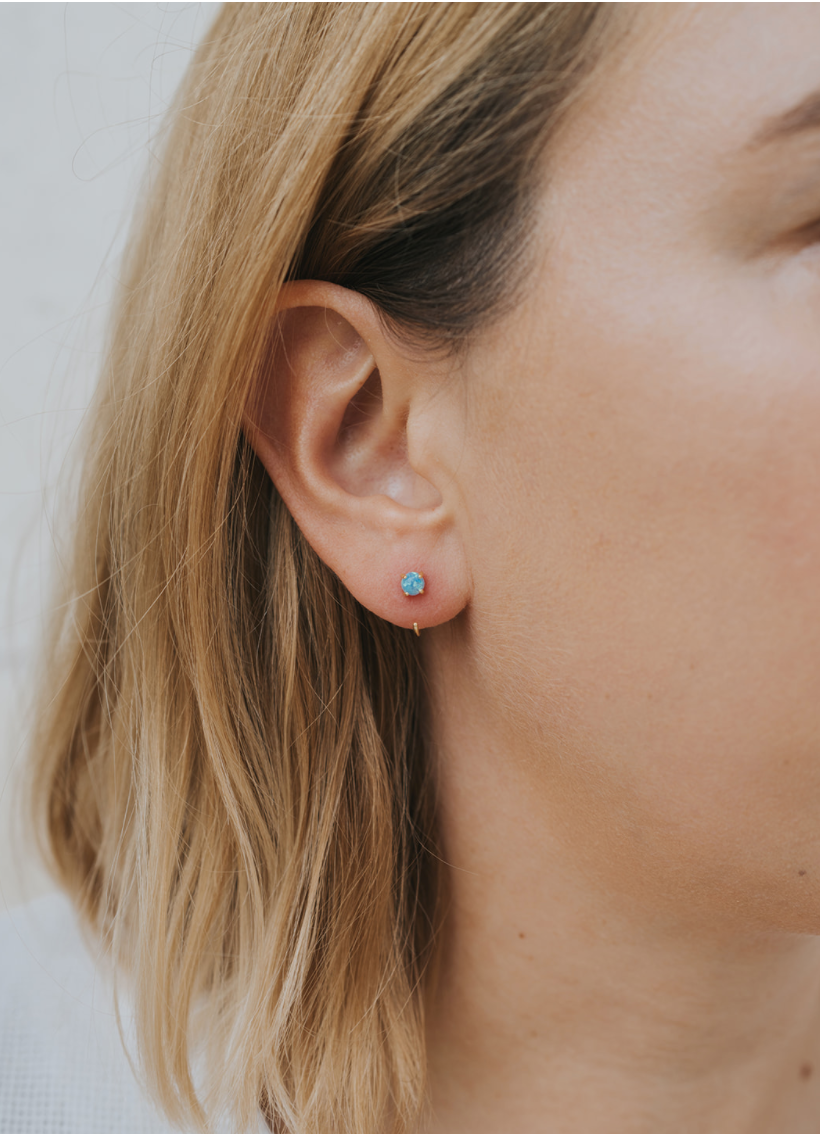Fire Opal Huggies - Earrings