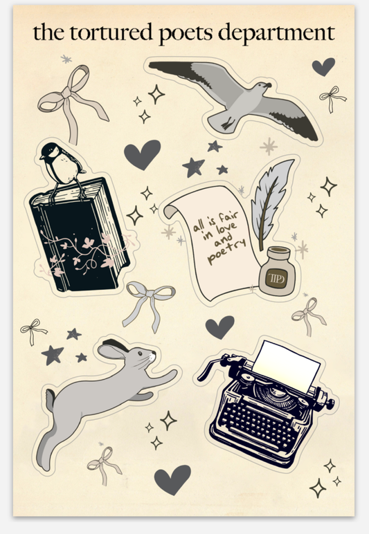 The Torture Poet's Society Sticker Sheet (Taylor Swift)