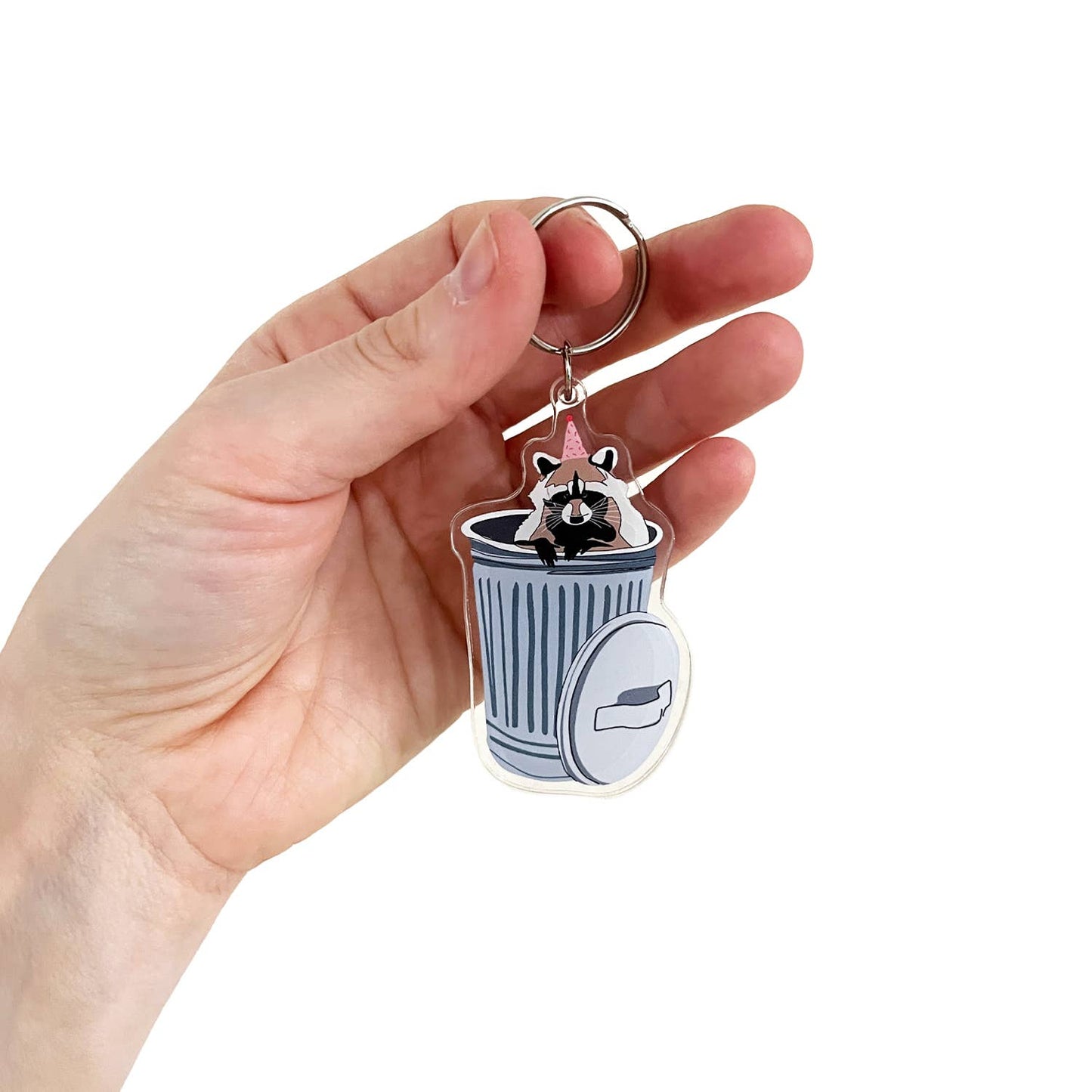 Raccoon Trash Party Keychain