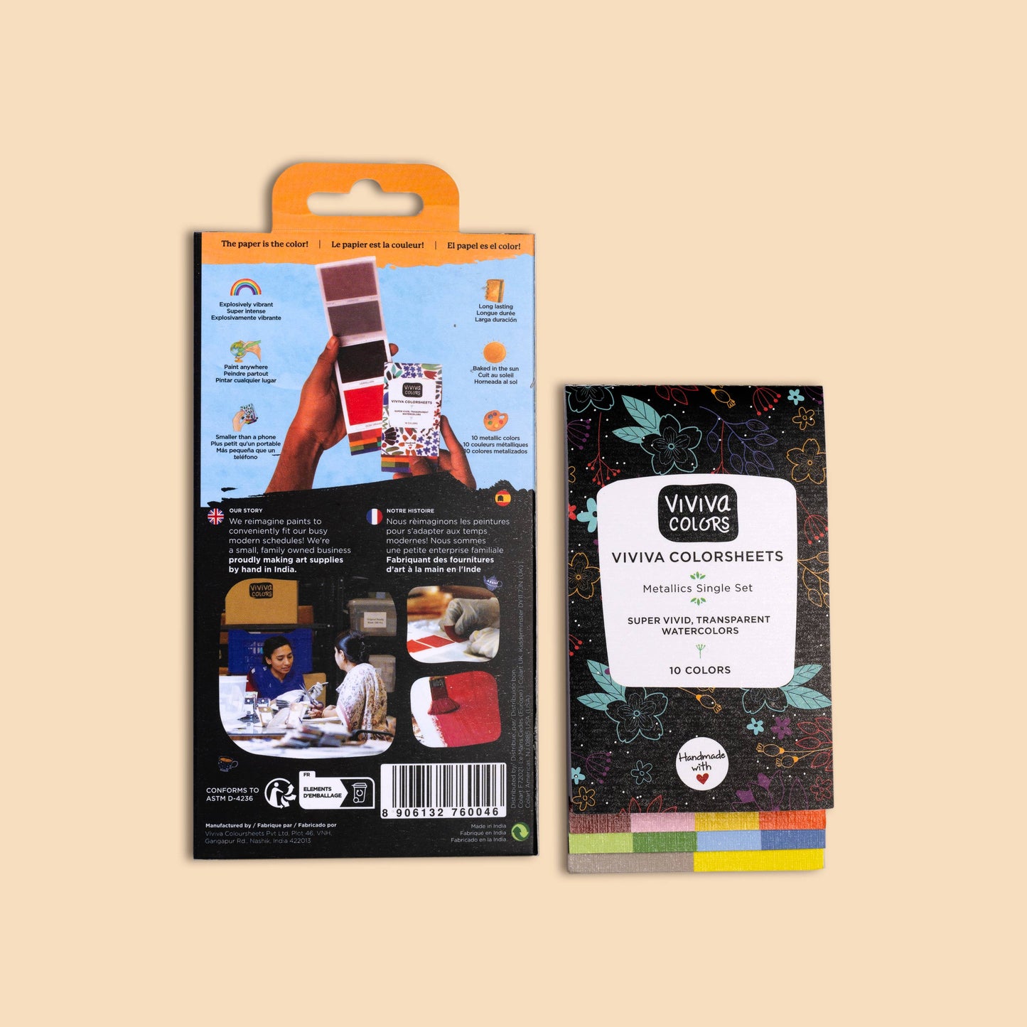 Metallics Colorsheets- 10 Handmade Watercolors