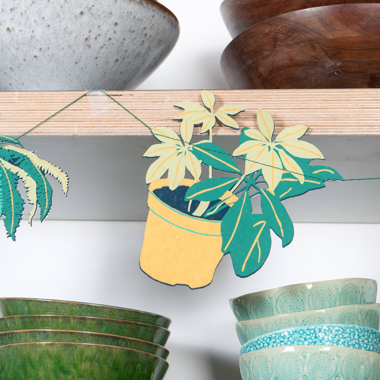Houseplants Sewn Garland - Screen Printed by Hand