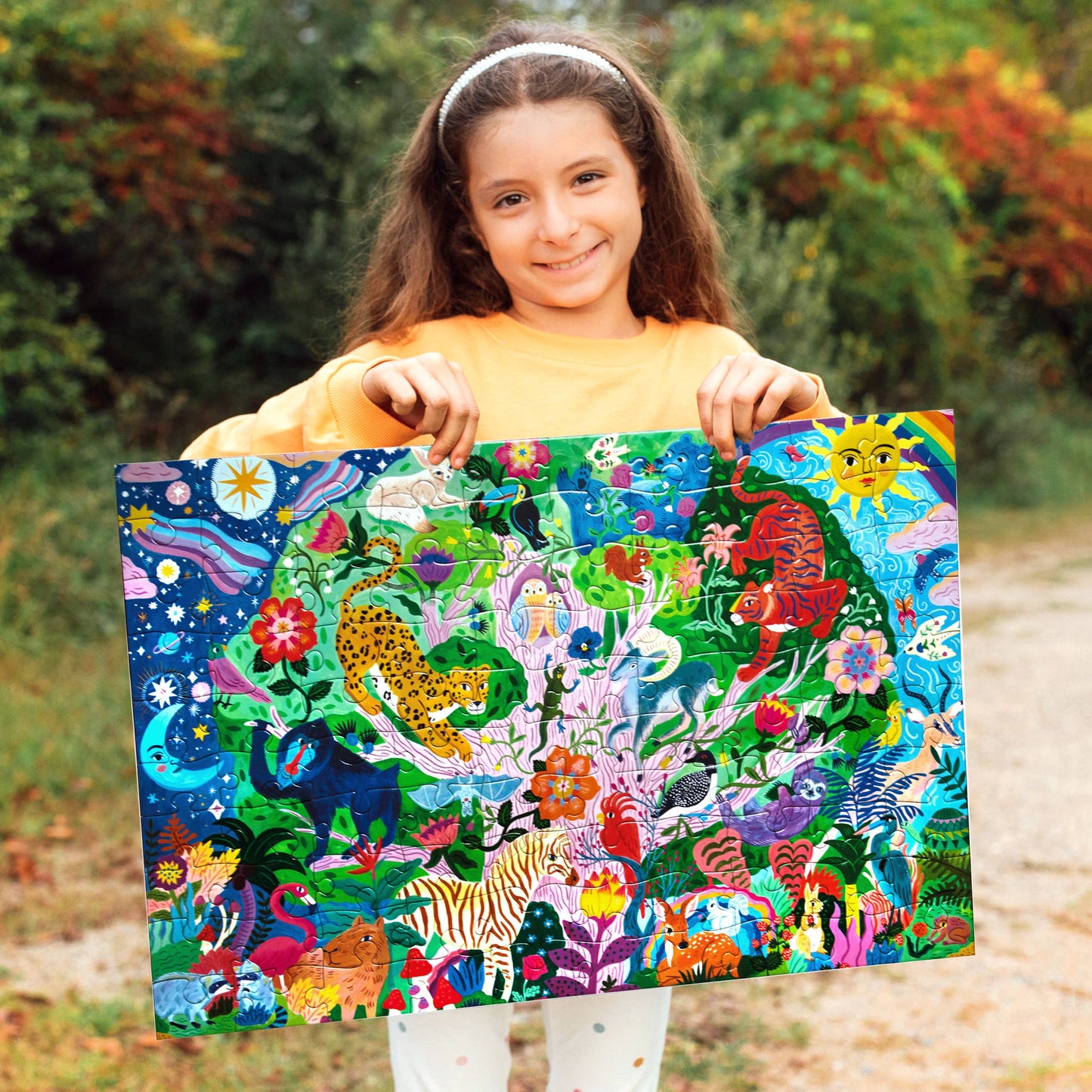 Tree of Wildlife 100 Piece Rectangle Puzzle - eeBoo