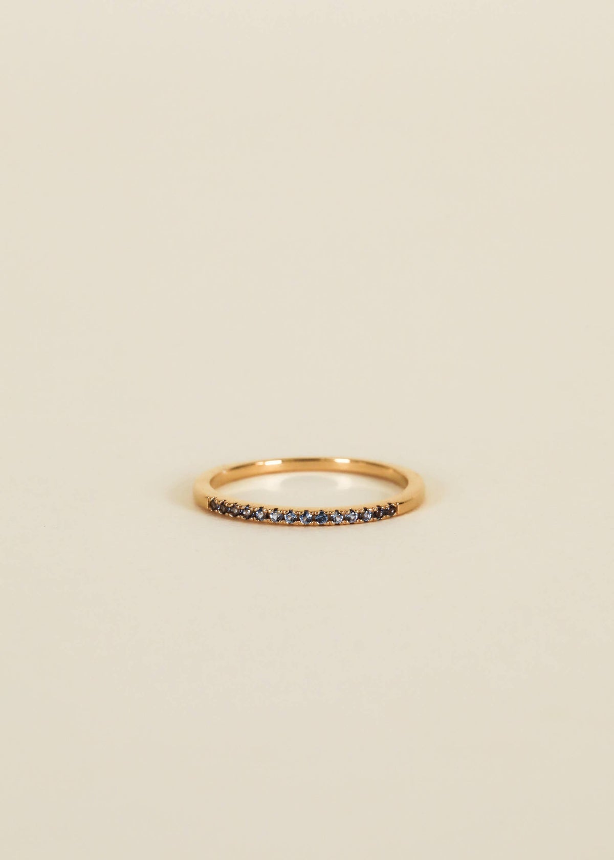 Half Pavé Ring - Aqua CZ - JaxKelly