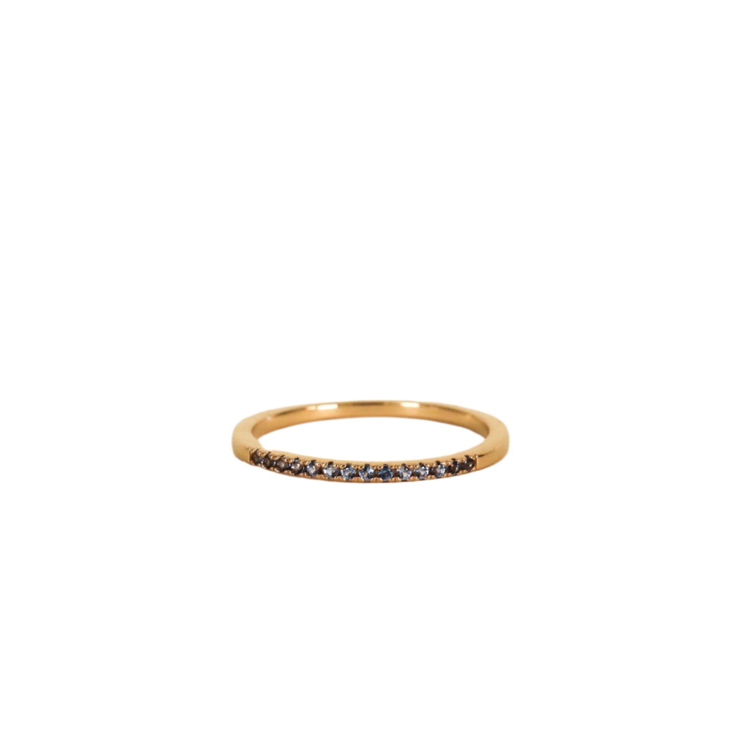 Ring - Half Pave - Aqua CZ