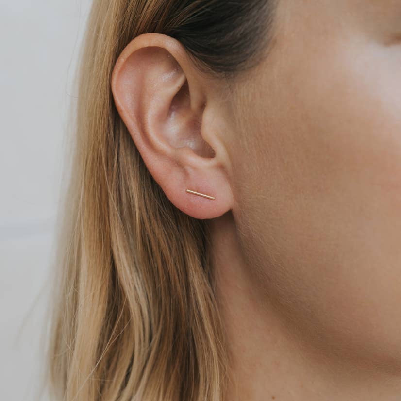 Gold Bar Minimalist Earrings