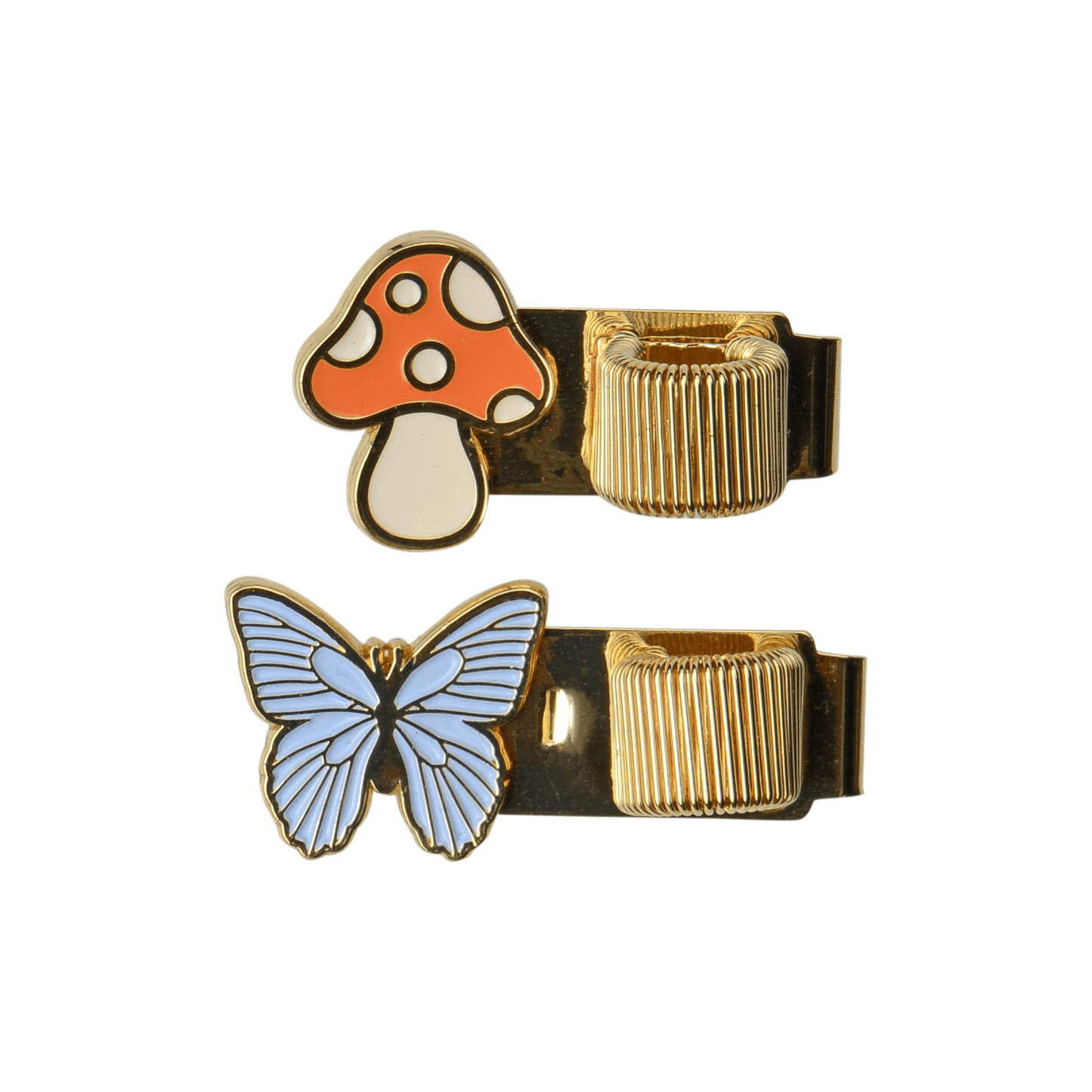 Pen Clips Set of 2 - Butterfly + Mushroom