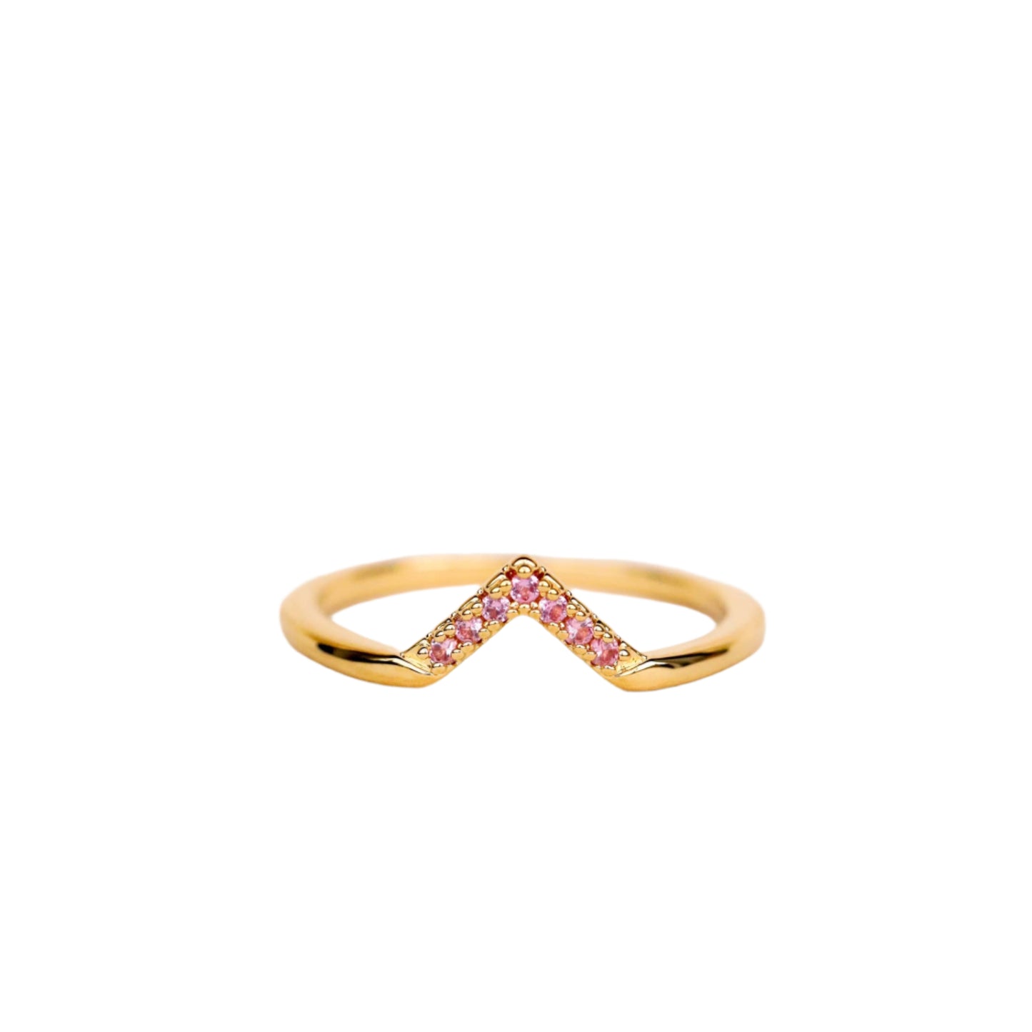 Gold Rings - Pink Lambda CZ
