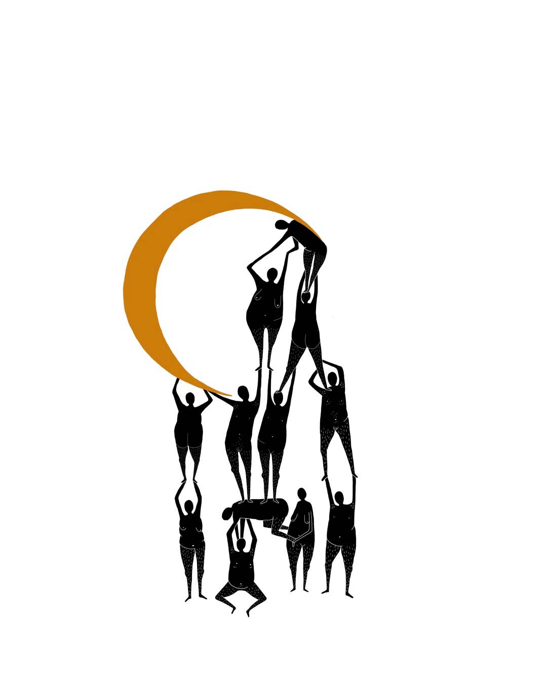 MOON (helping each other) Art Print