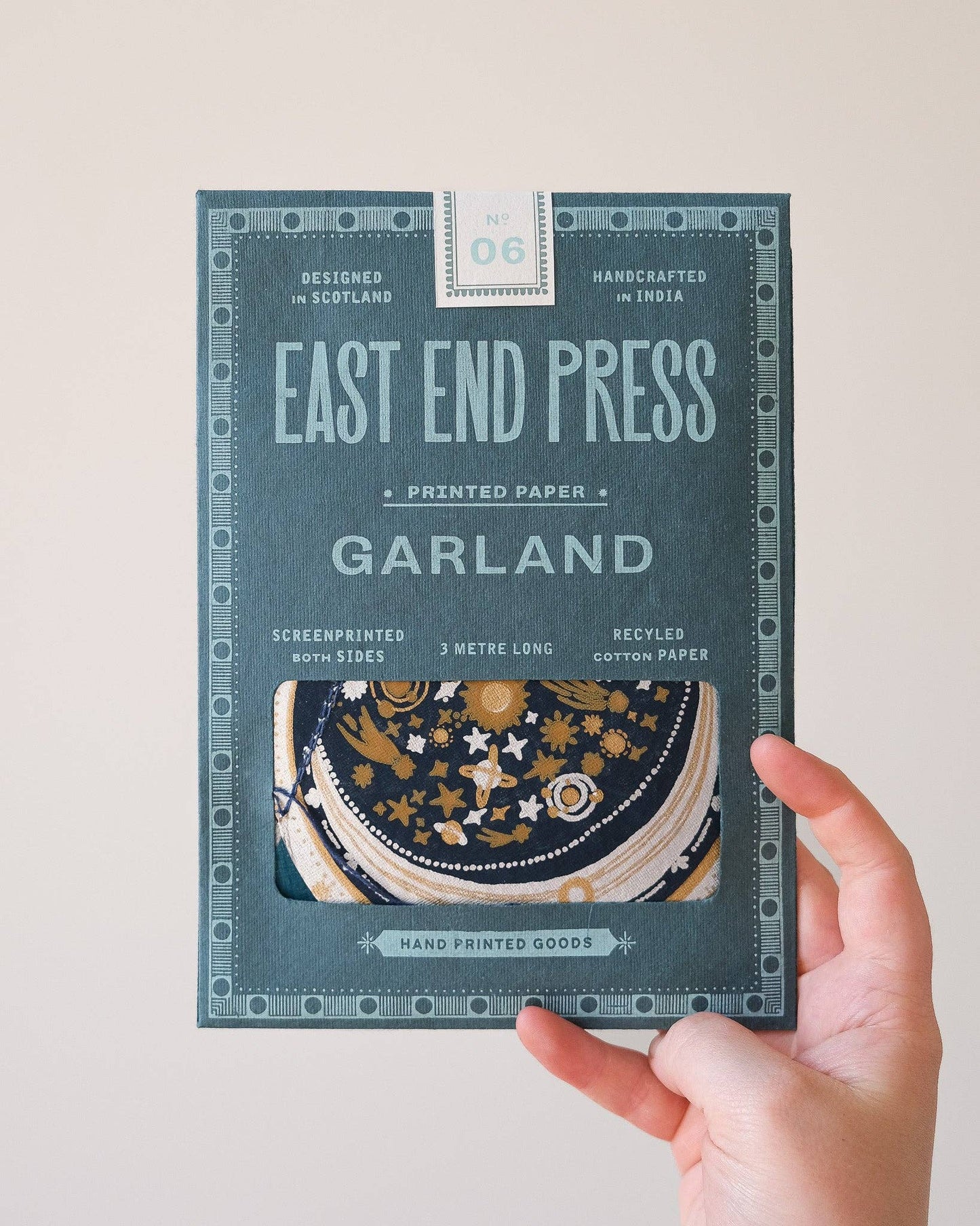 Celestial Sewn Garland - Screen Printed by Hand - East End Press