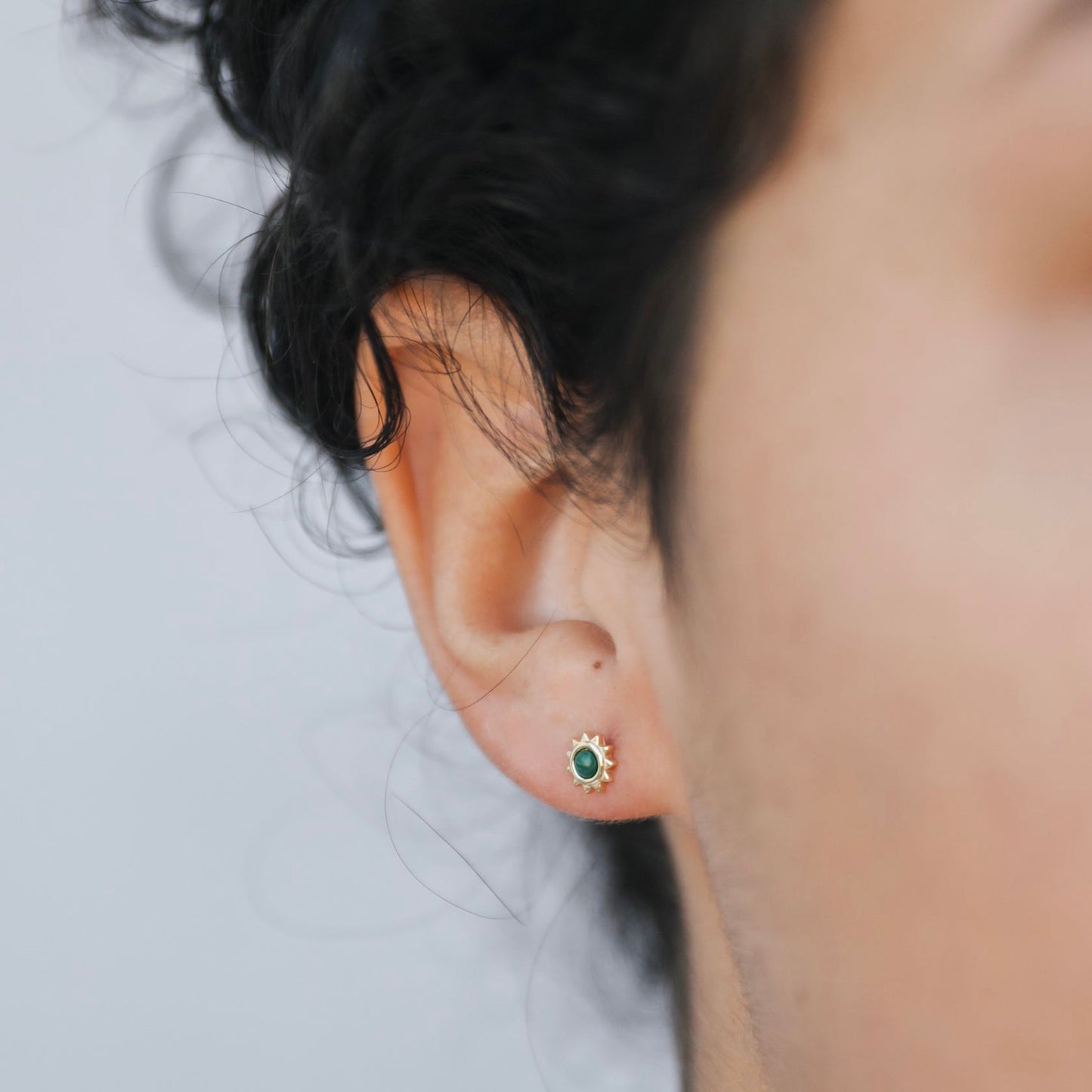 Sun Stud Earrings - Malachite - JaxKelly