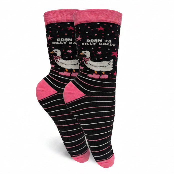 Born To Dilly Dally Womens Crew Socks