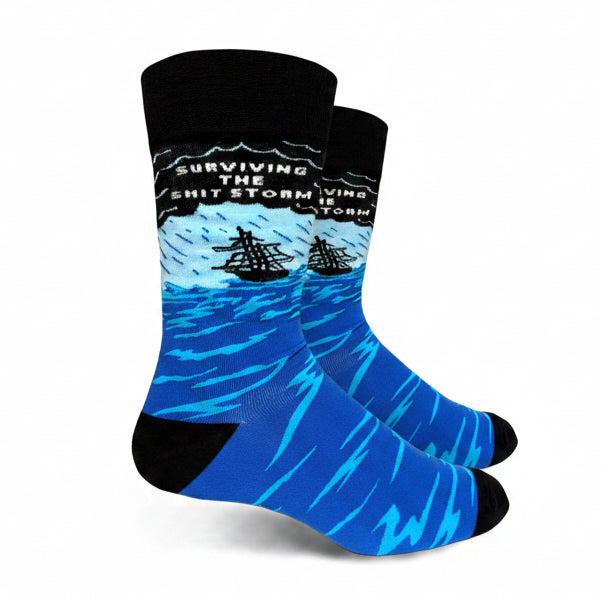 Surviving The Shit Storm Mens Crew Socks