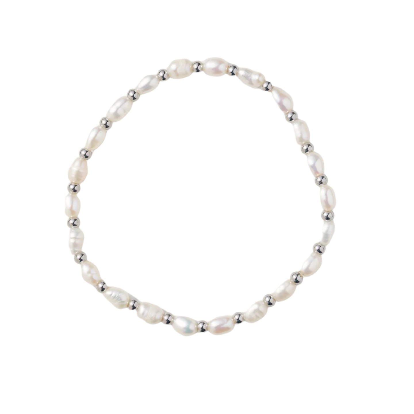 Waterproof Percy Silver Pearl Bracelet