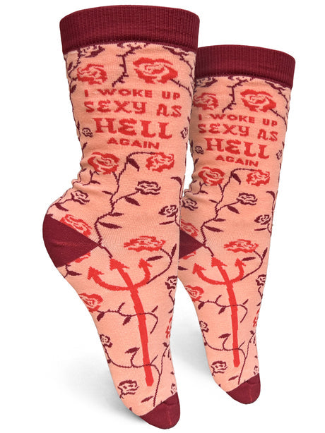 I Woke Up Sexy As Hell Again Women’s Crew Socks