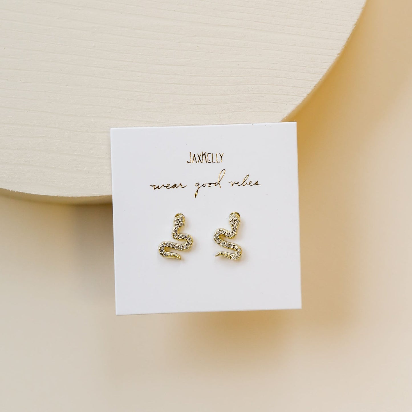 Snake Pavé Stud Earrings JaxKelly
