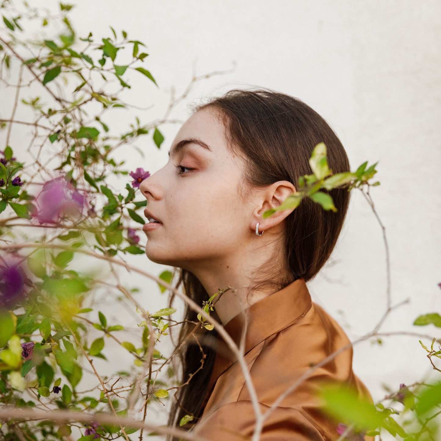 Pavé Silver Hoop Earrings - JaxKelly