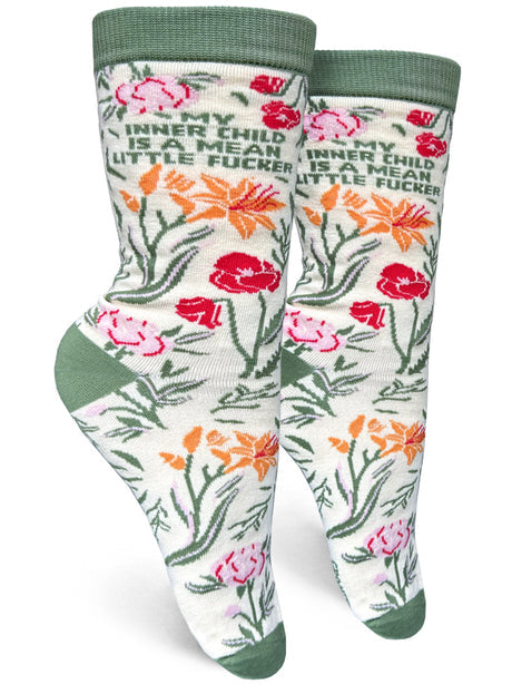 My Inner Child Is A Mean Little Fucker Women’s Crew Socks