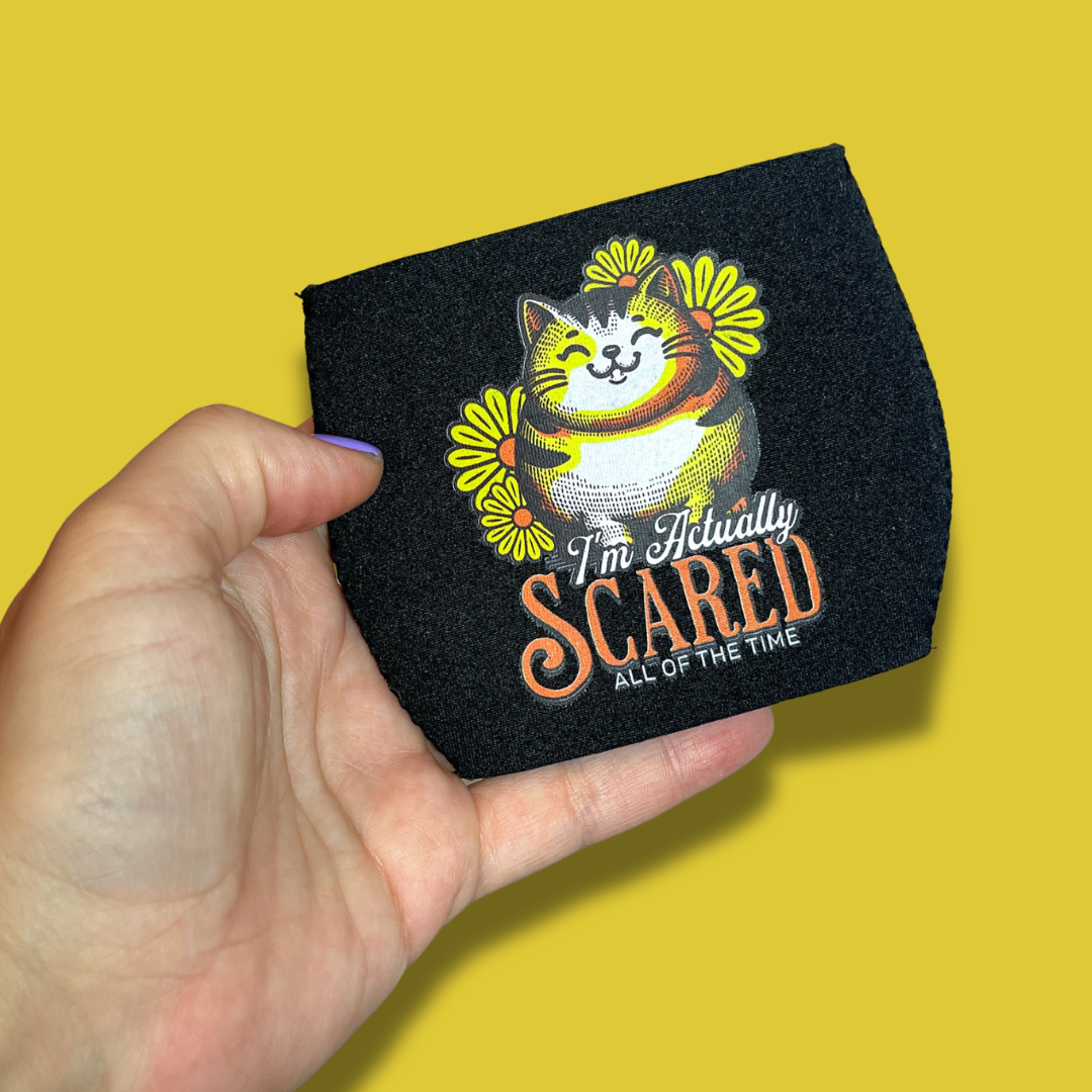 Scaredy Cat - Black - Wine Glass Sleeve
