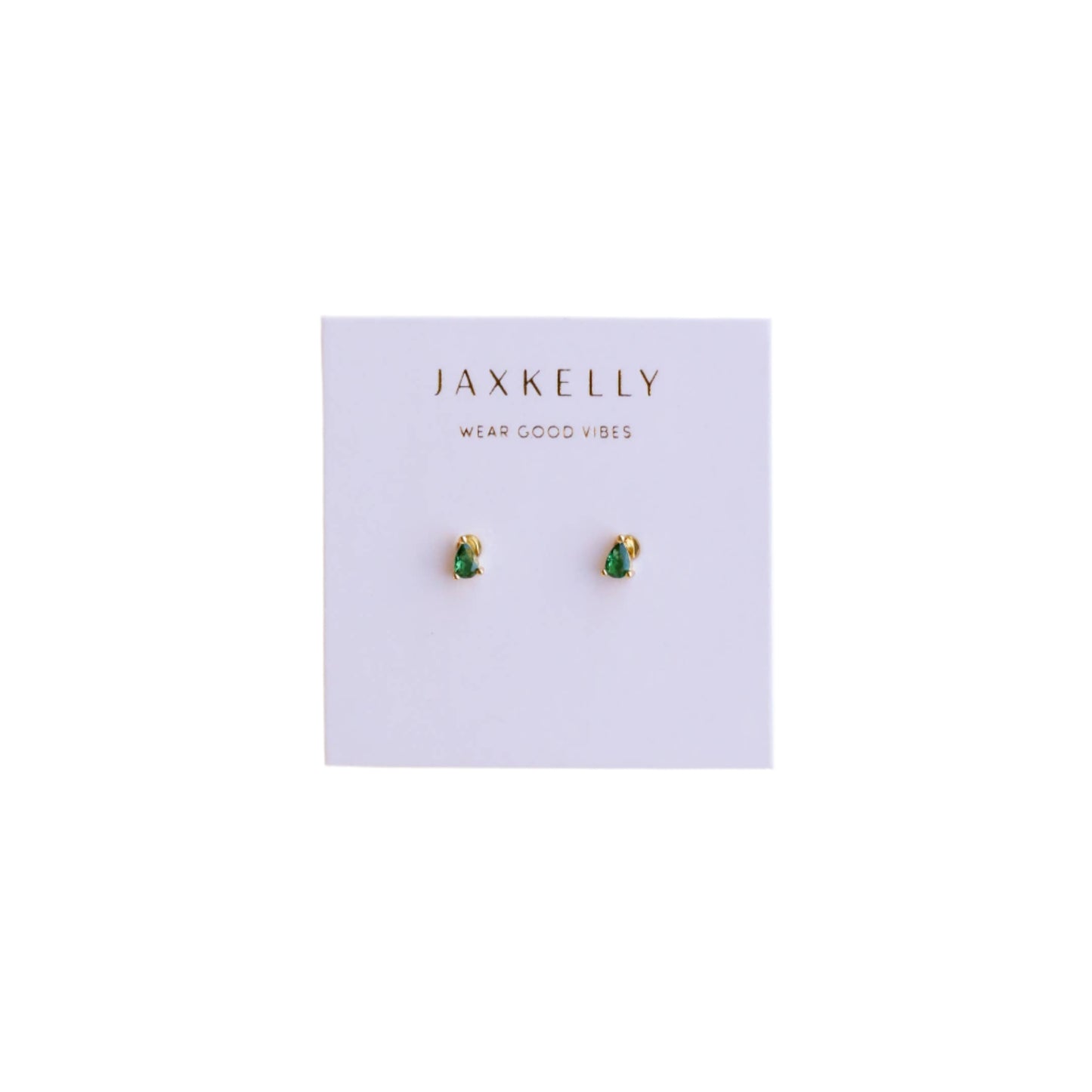 Teardrop - Emerald CZ - Earrings