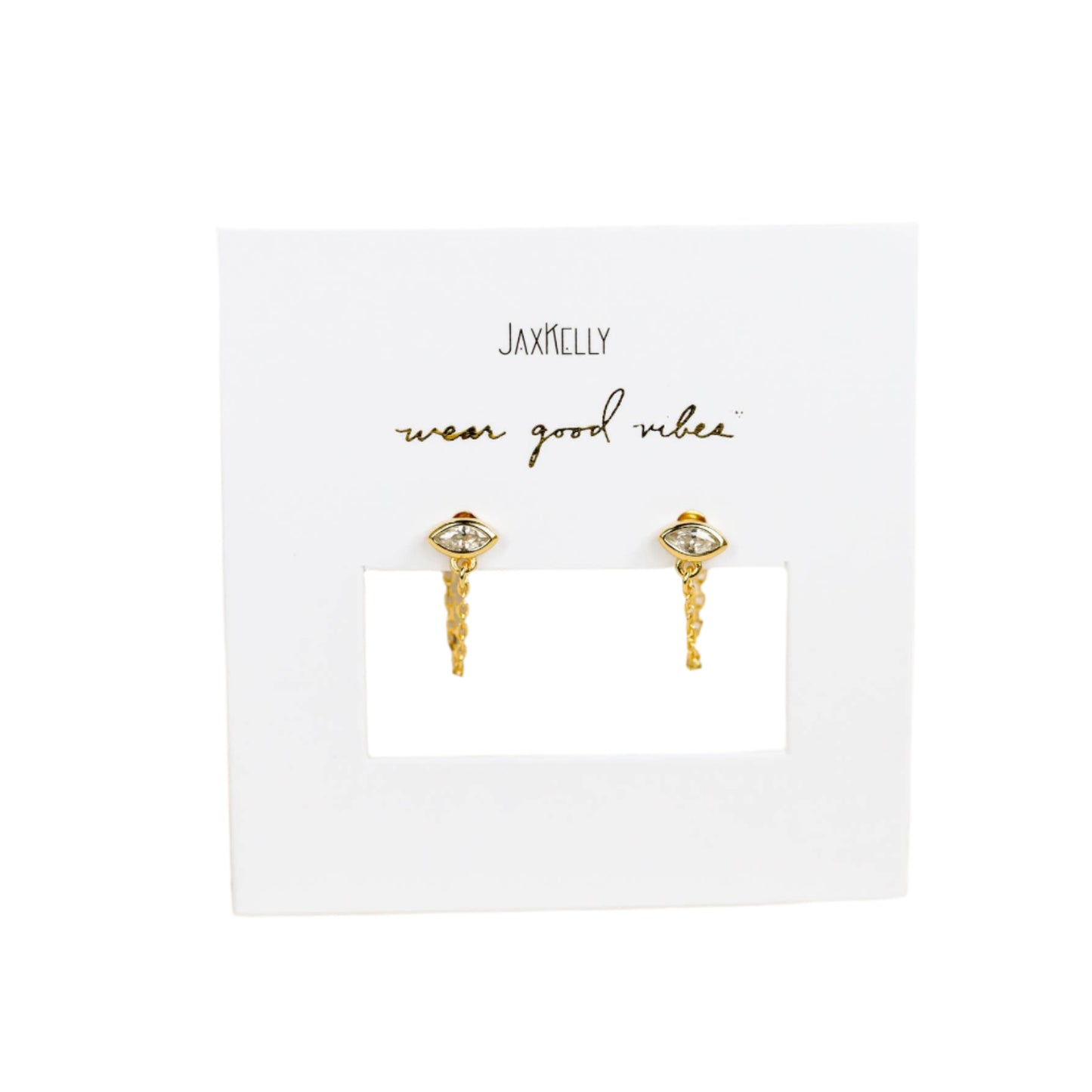 Stud Chain Huggie Earrings