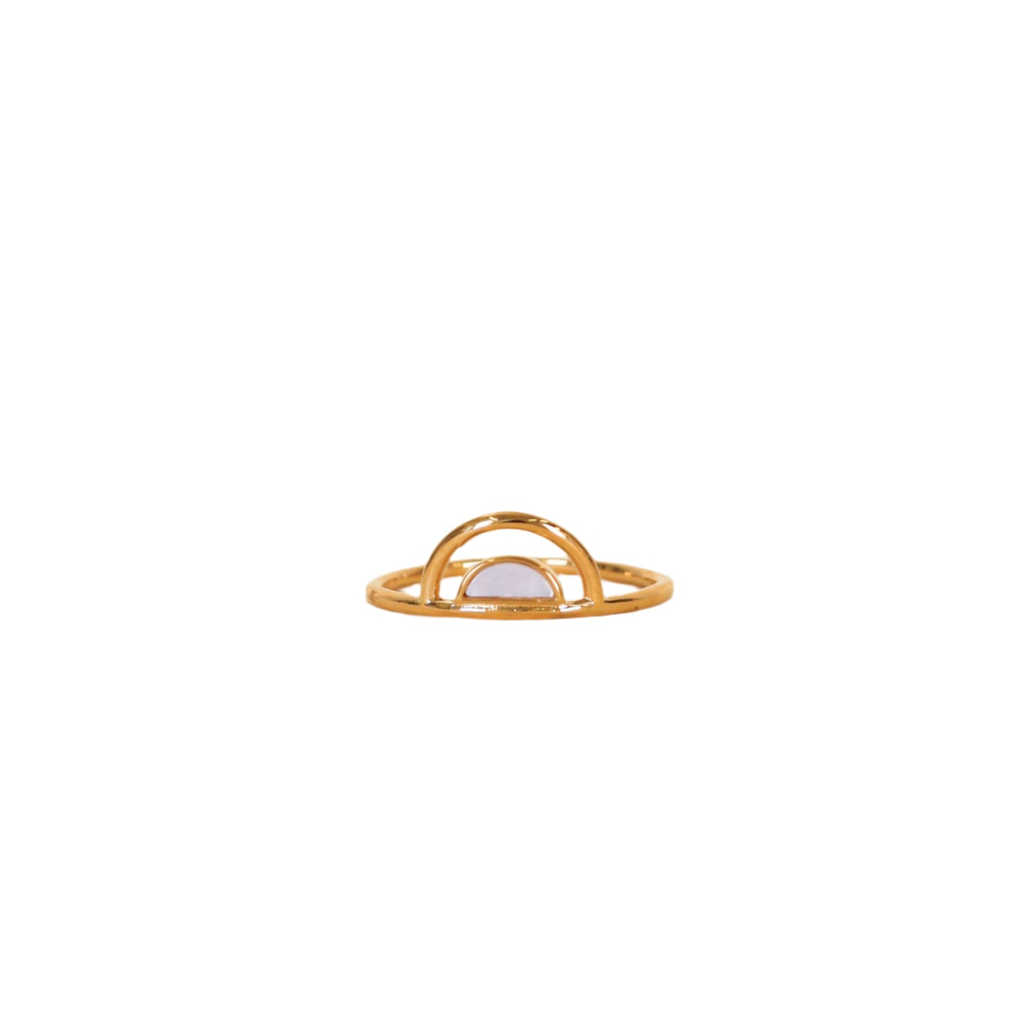 Mother of Pearl Stone Arch Gold Ring
