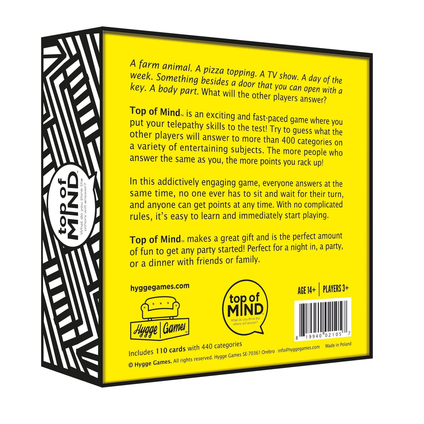 Hygge Games - Card Game - Top Of Mind