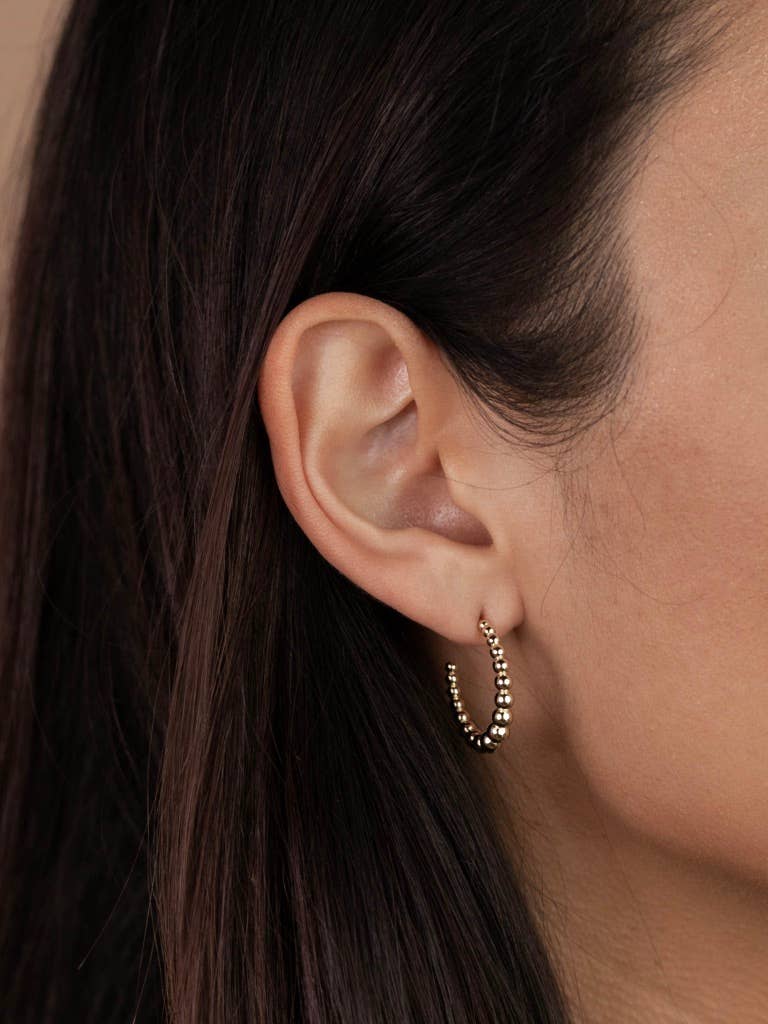 Large Ball Hoop Gold Earrings - JaxKelly