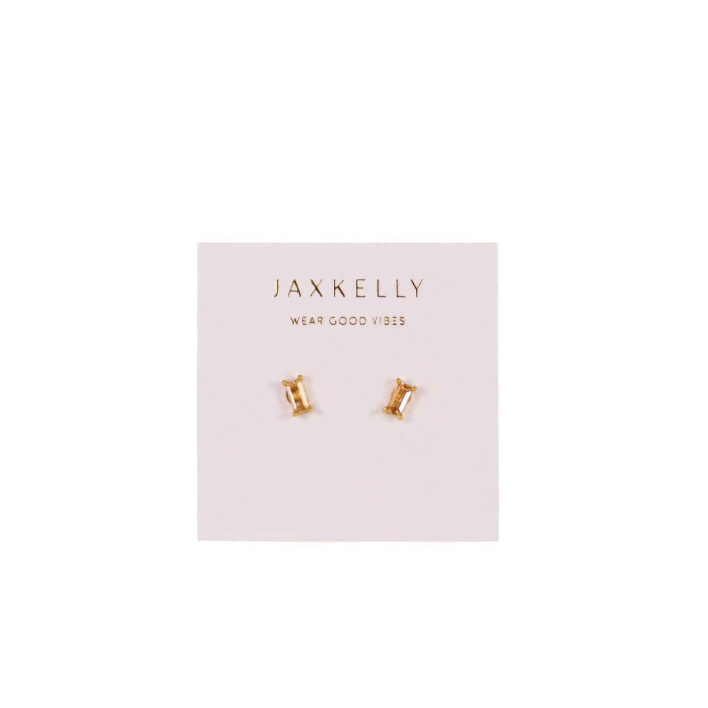 Baguette - Champagne - Gold Earrings