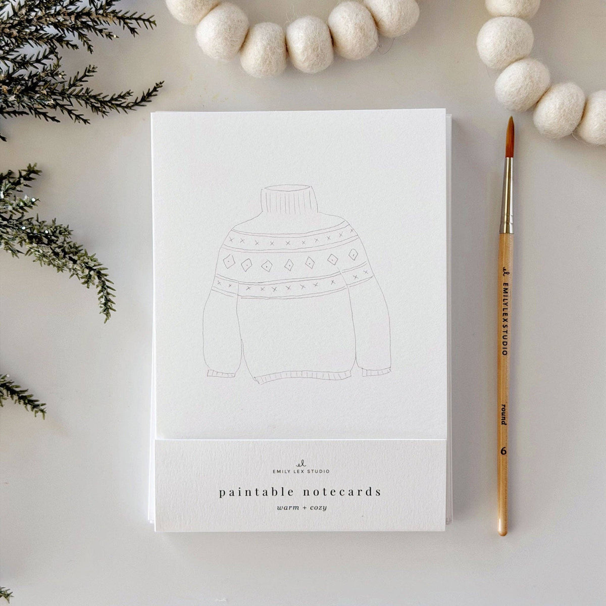 Warm +Cozy Paintable Notecard Set - emily lex studio
