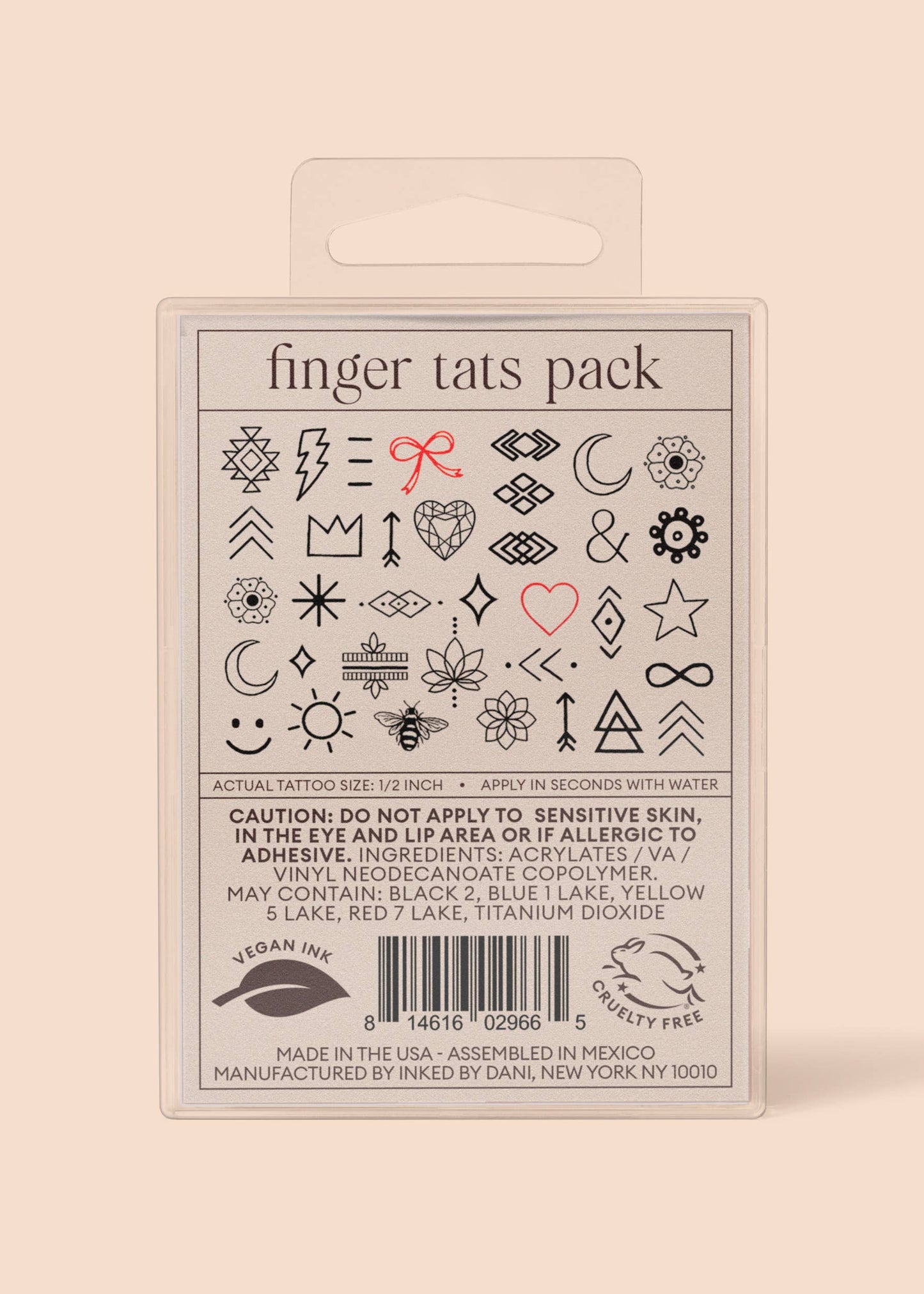 INKED by Dani - Finger Tats Temporary Tattoo Pack