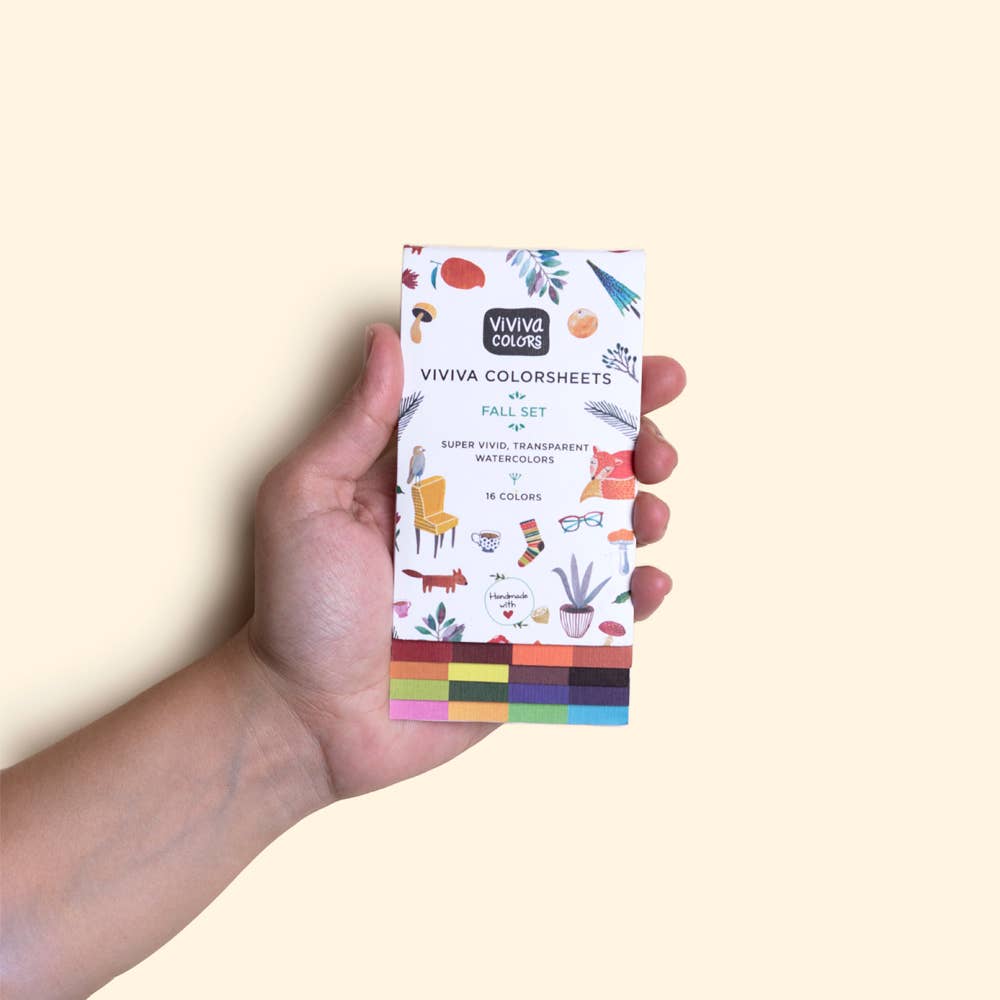 Autumn/Fall Colorsheets - 16 Handmade Watercolors