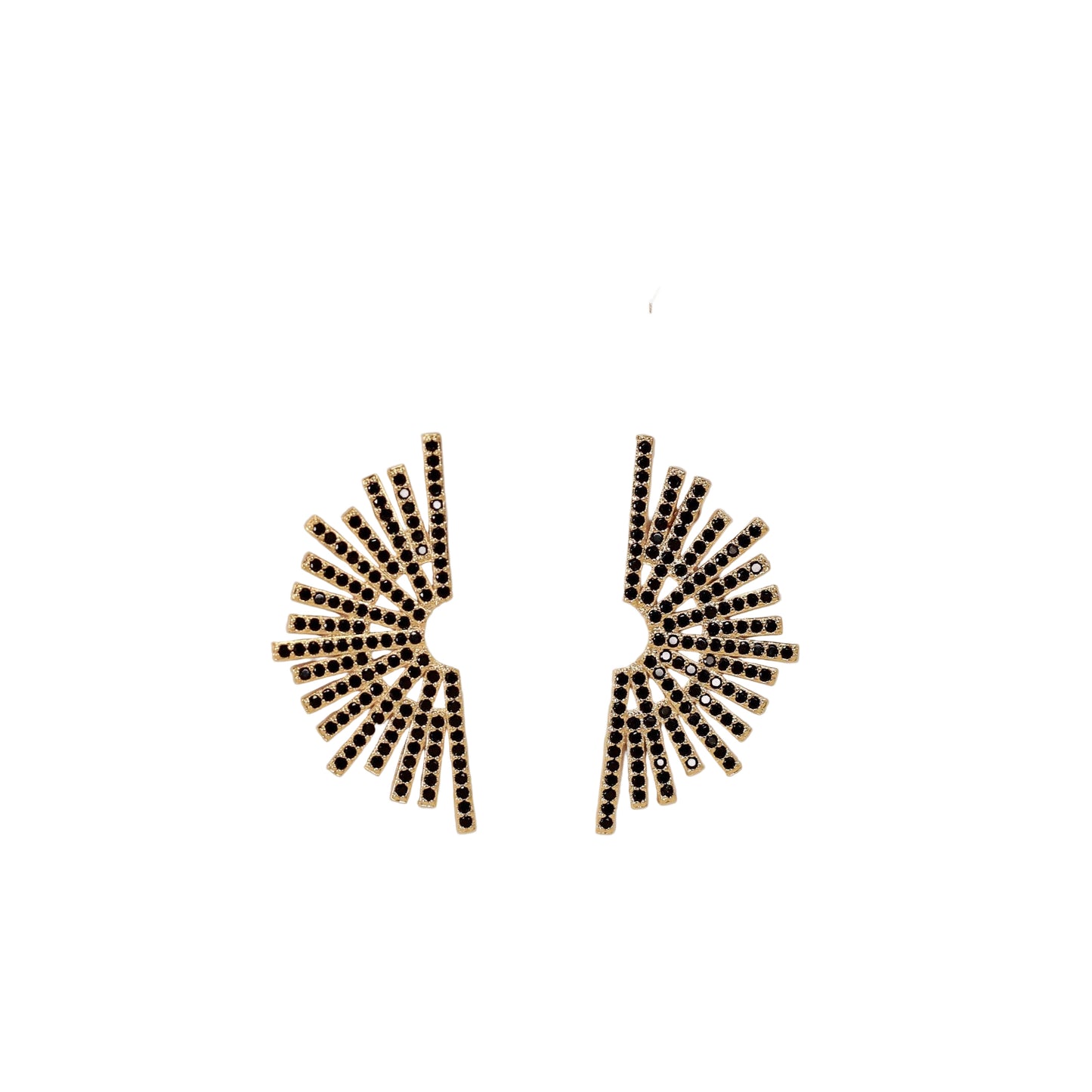 Celestial - Black Sunburst - Gold Earrings