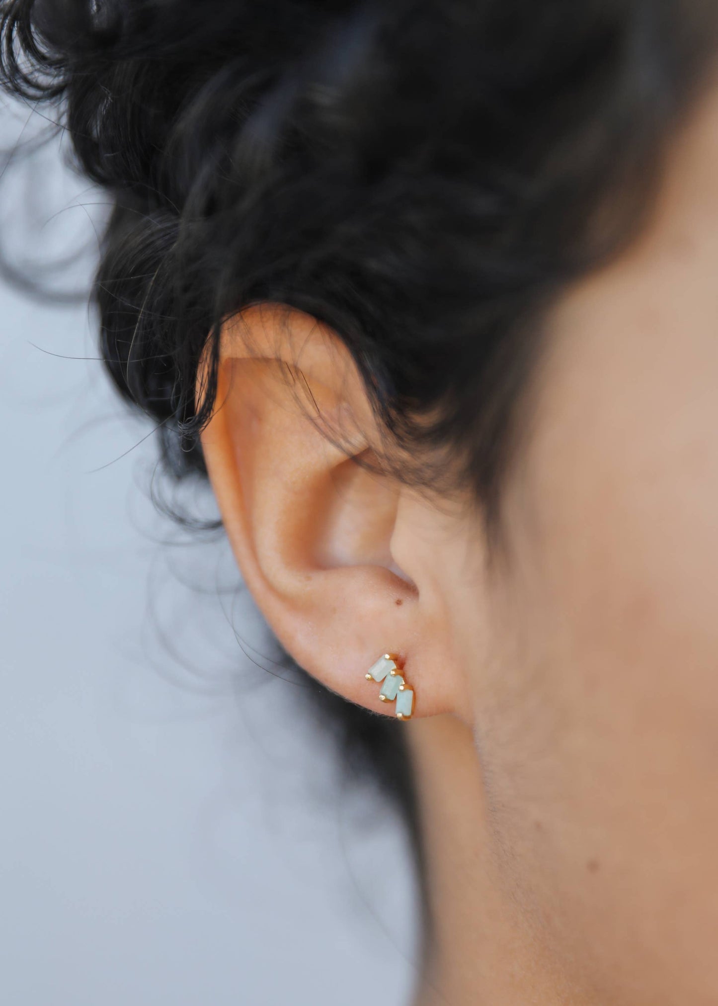Amazonite Offset Trio Earrings