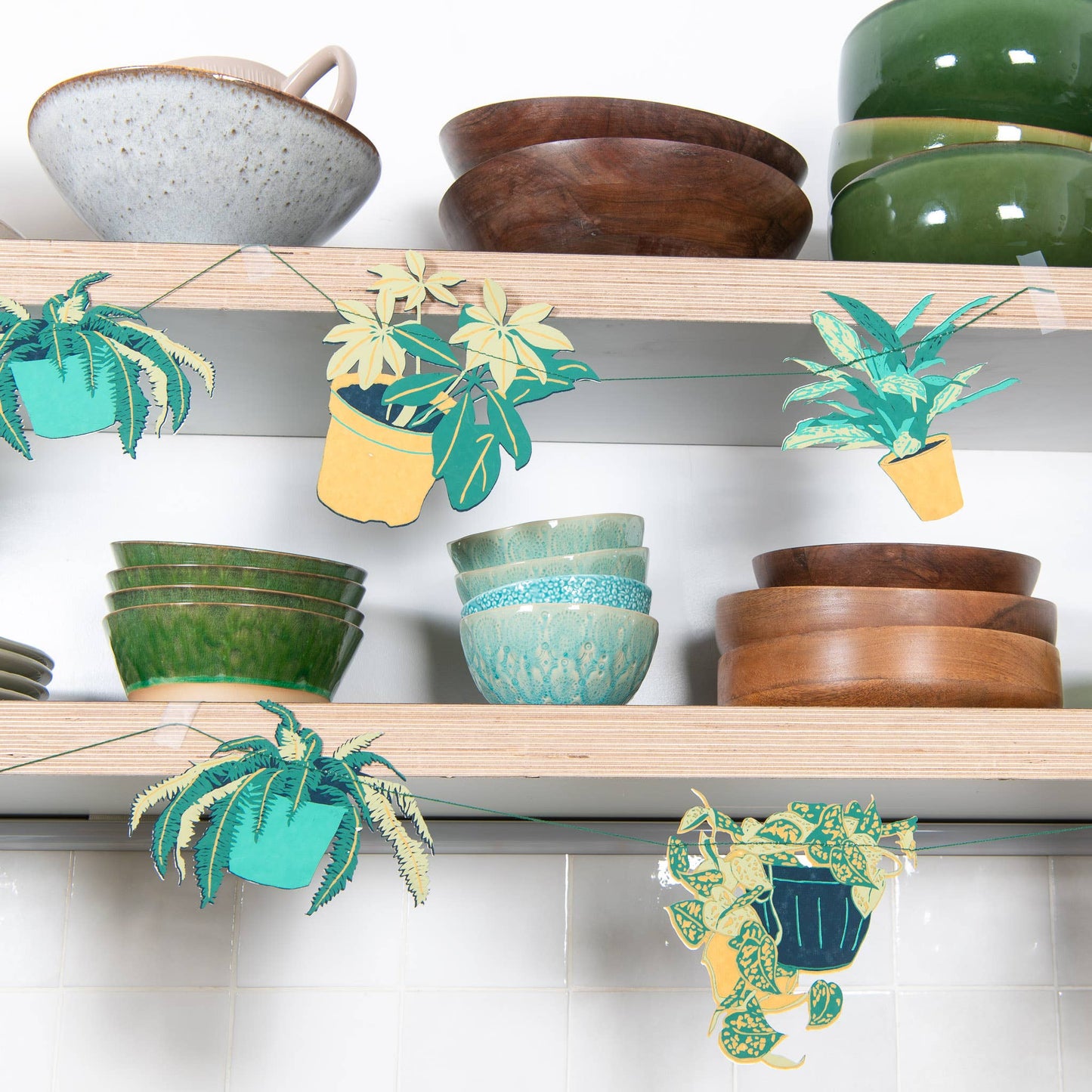 Houseplants Sewn Garland - Screen Printed by Hand