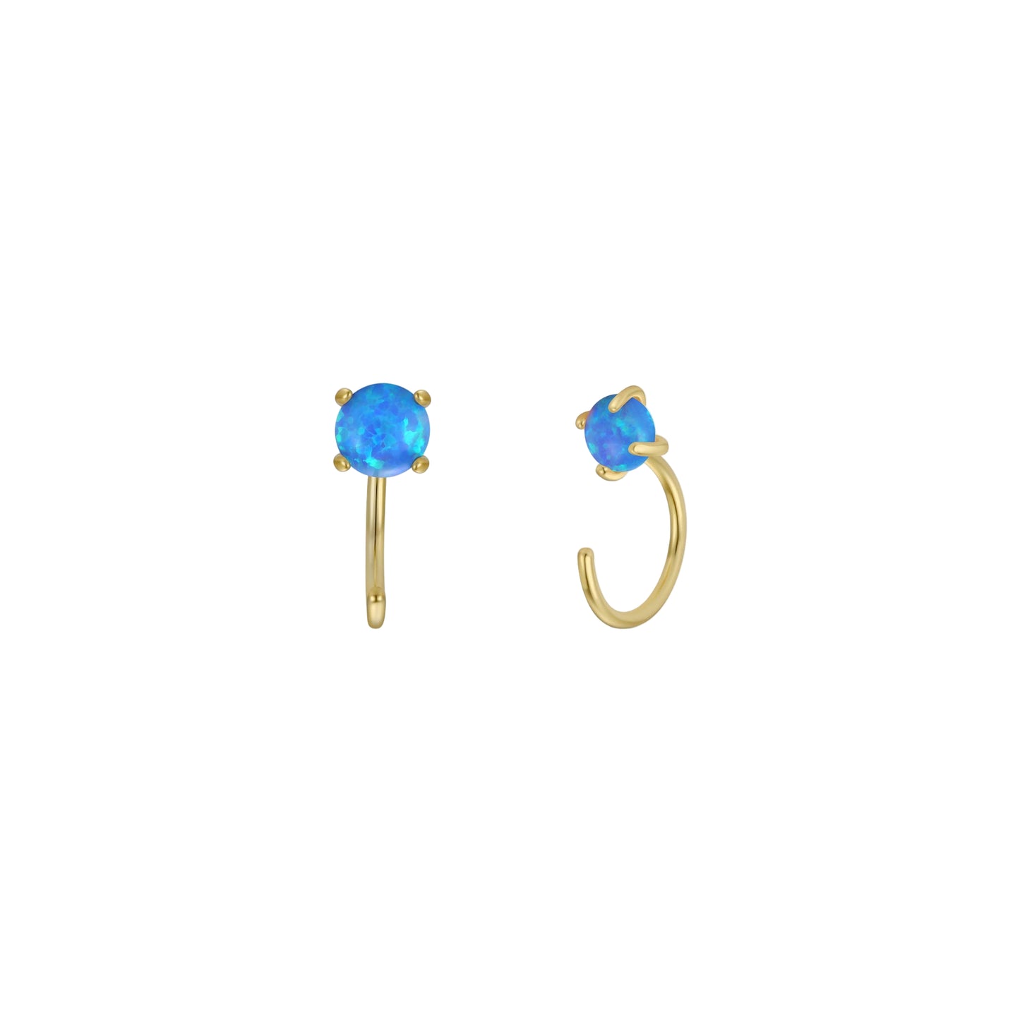 Fire Opal Huggies - Earrings