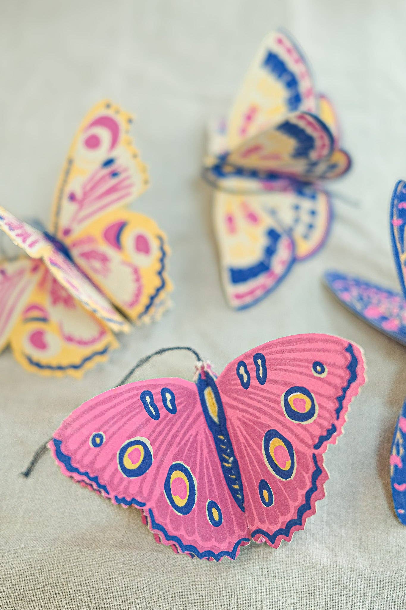 Butterflies Paper Ornaments - Screen Printed by Hand