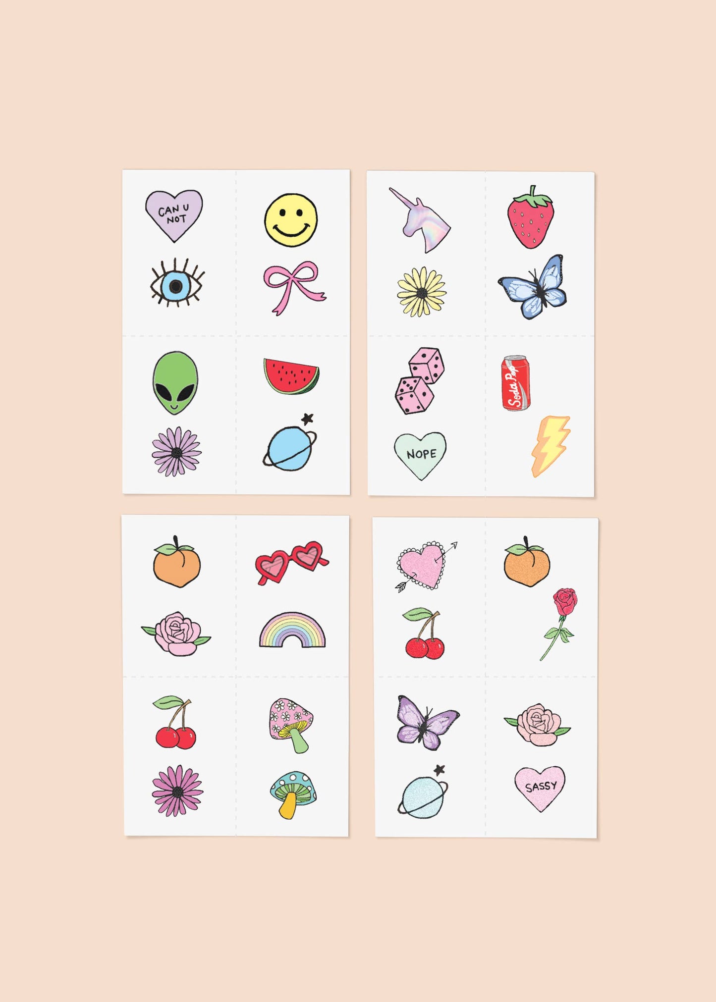 Retro Littles Temporary Tattoo Pack - INKED by Dani