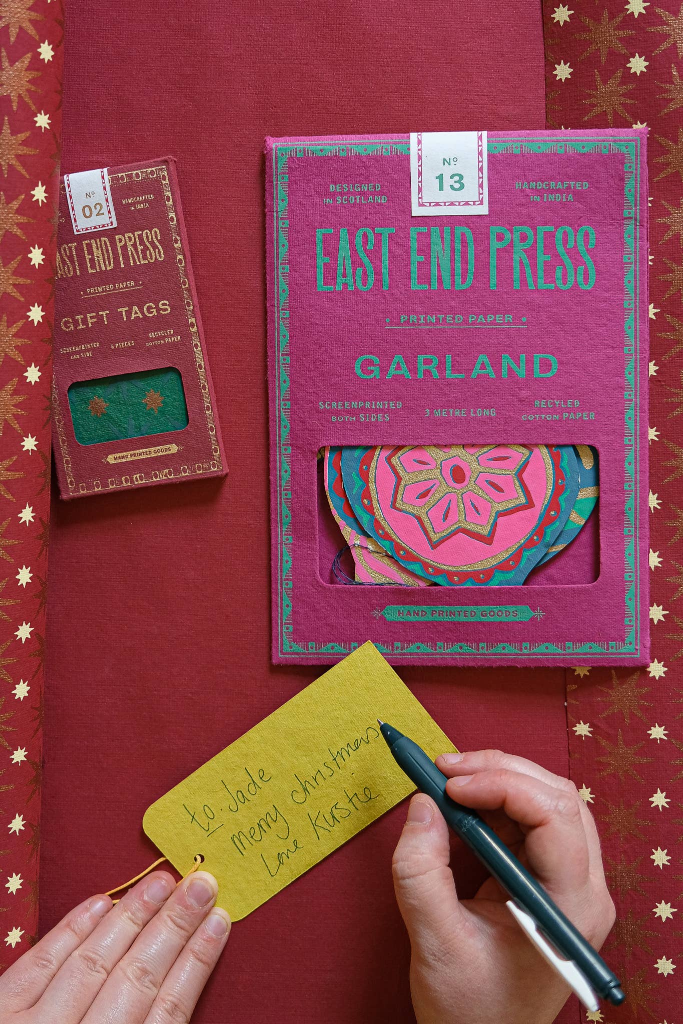 Baubles Sewn Garland - Screen Printed by Hand