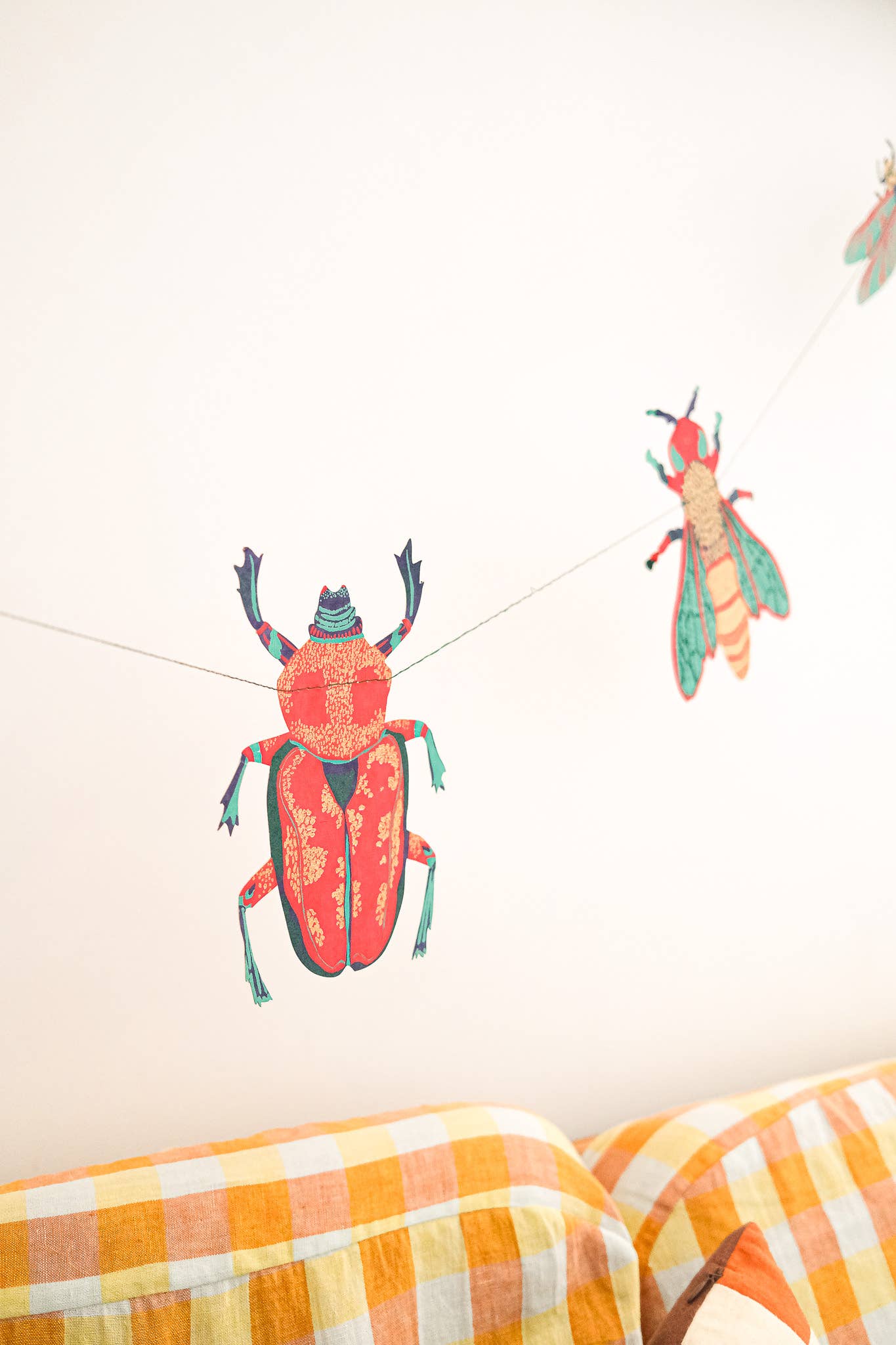 Insects Sewn Garland - Screen Printed by Hand